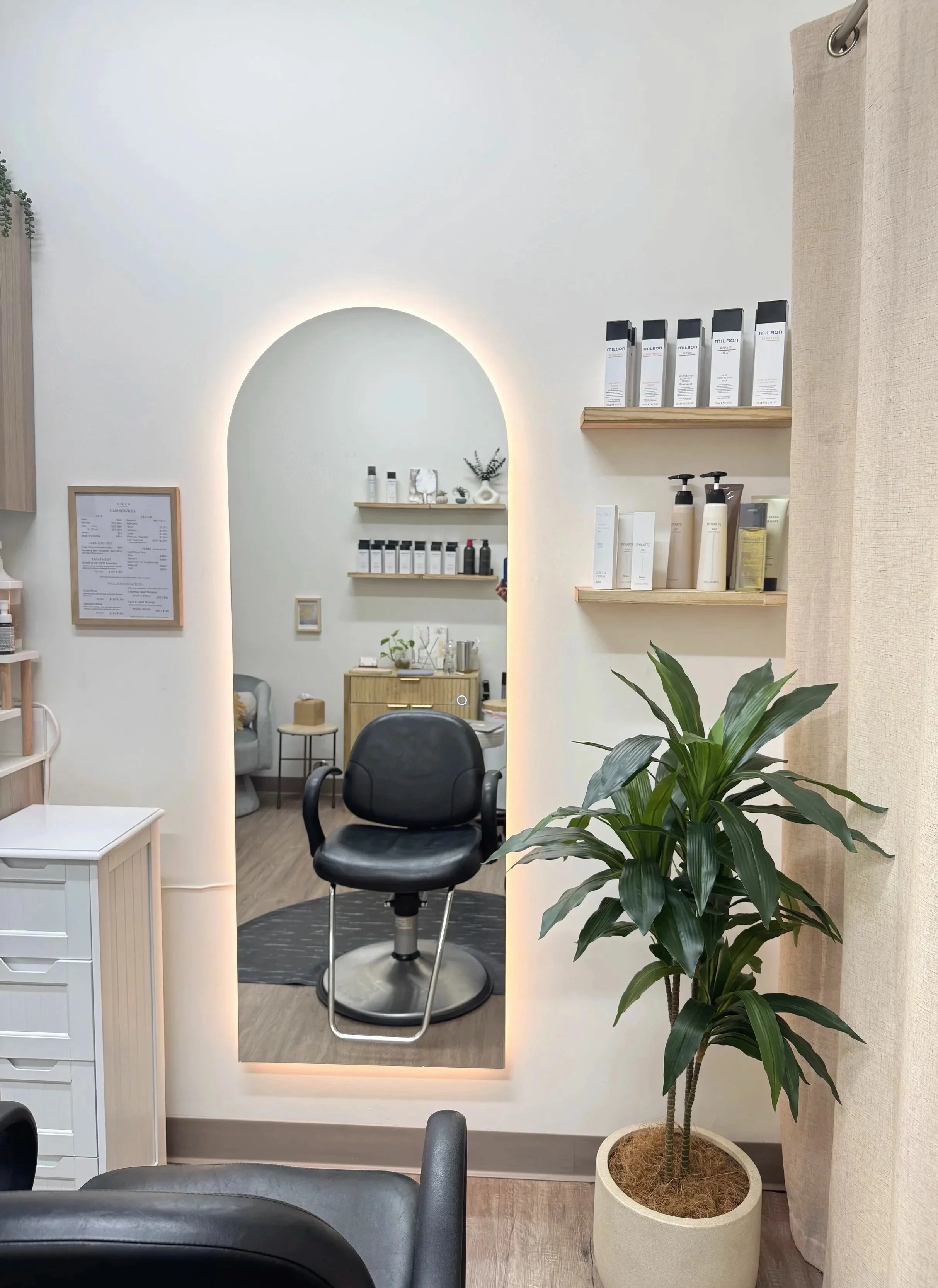 unico hair & wellness salon interior in Rowland Heights