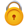 Yellow padlock icon with a keyhole.