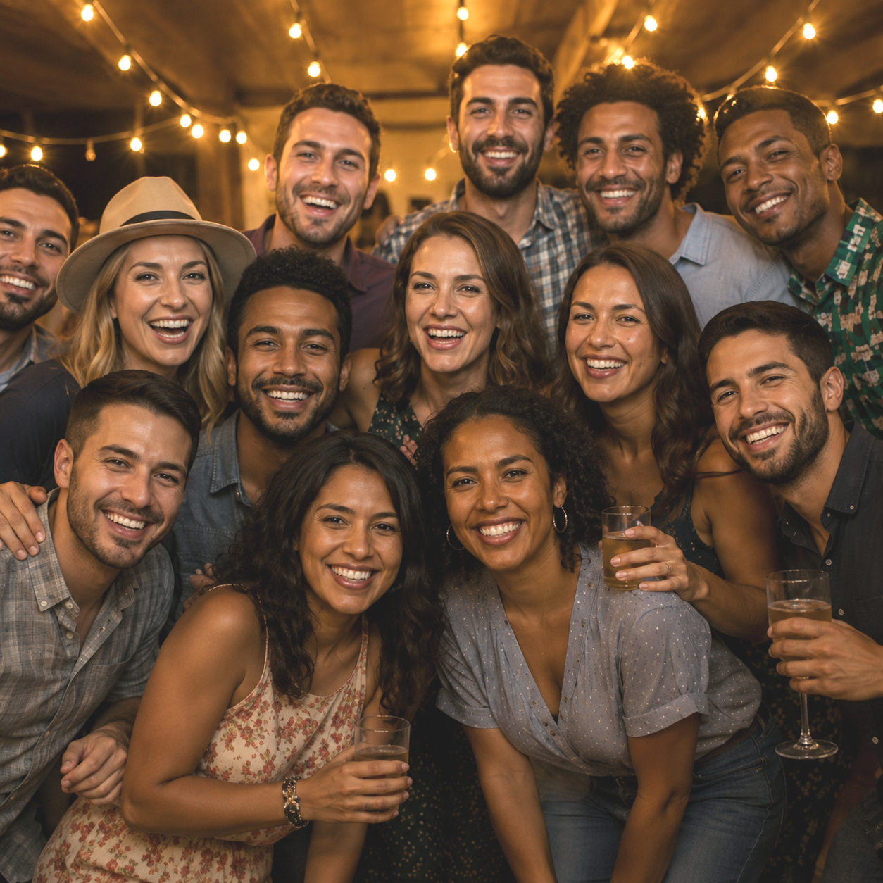 Group image of people at a party