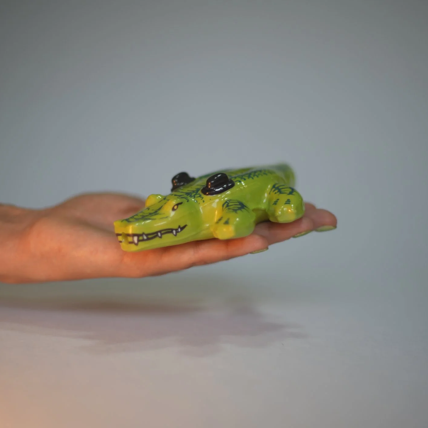 Inflatable Crocodile Pool Float Pipe Handmade Ceramic
