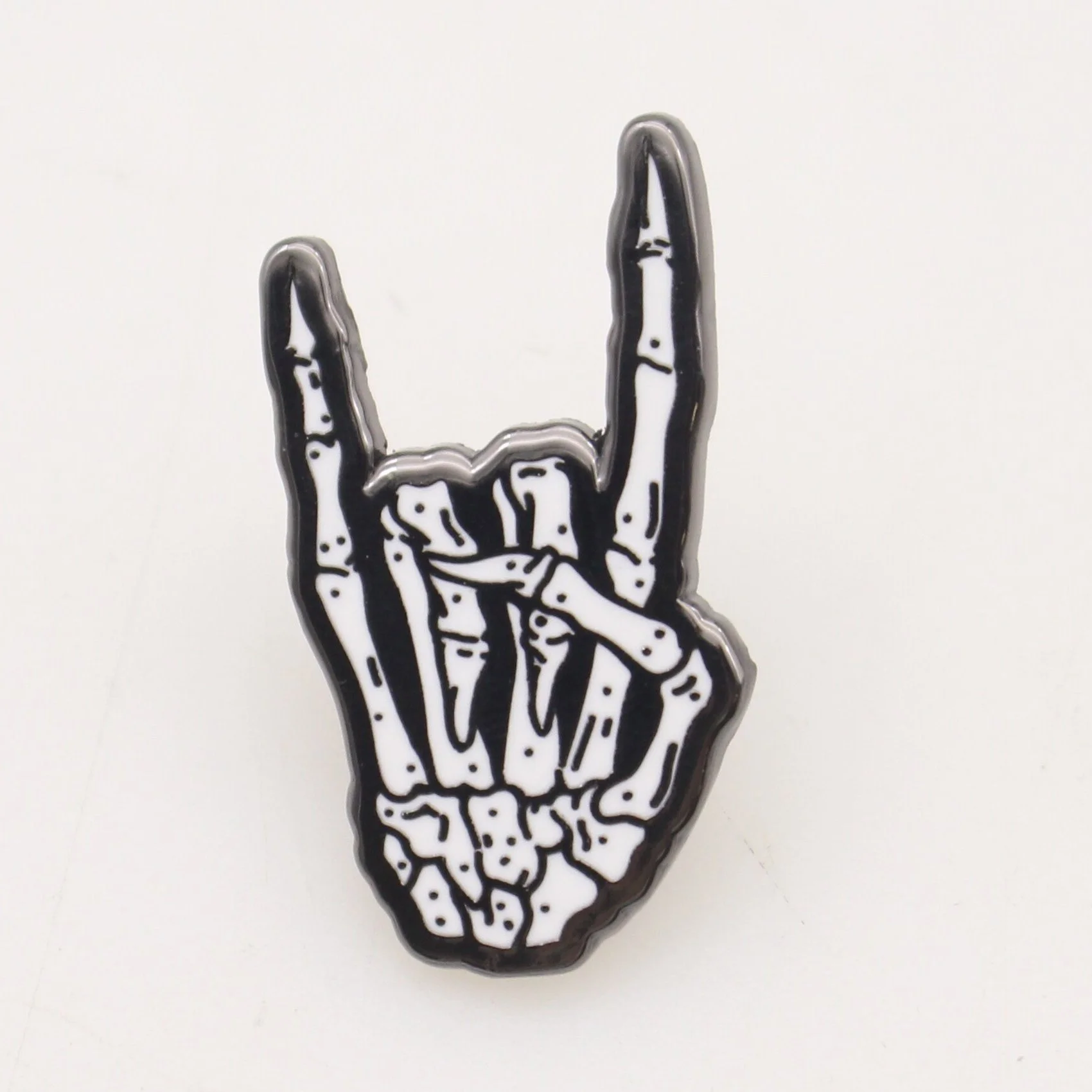 Rock-On Skeleton Hand Enamel Pin