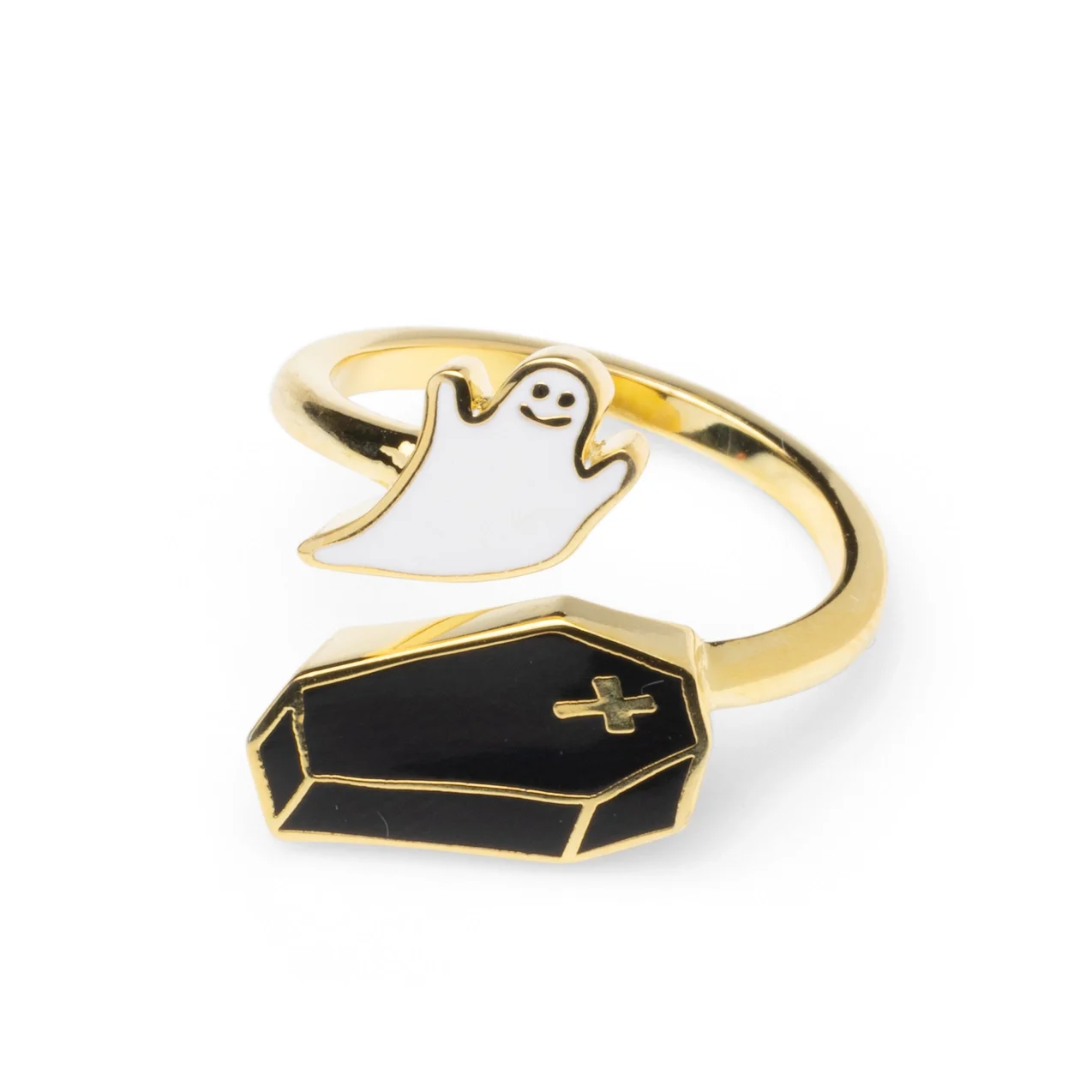 Ghost & Coffin Adjustable Ring