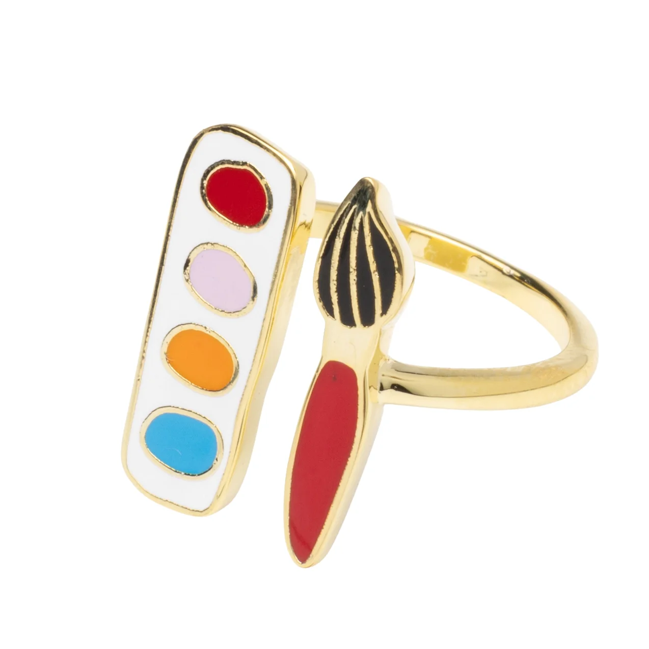 Watercolor Palette Adjustable Gold Ring