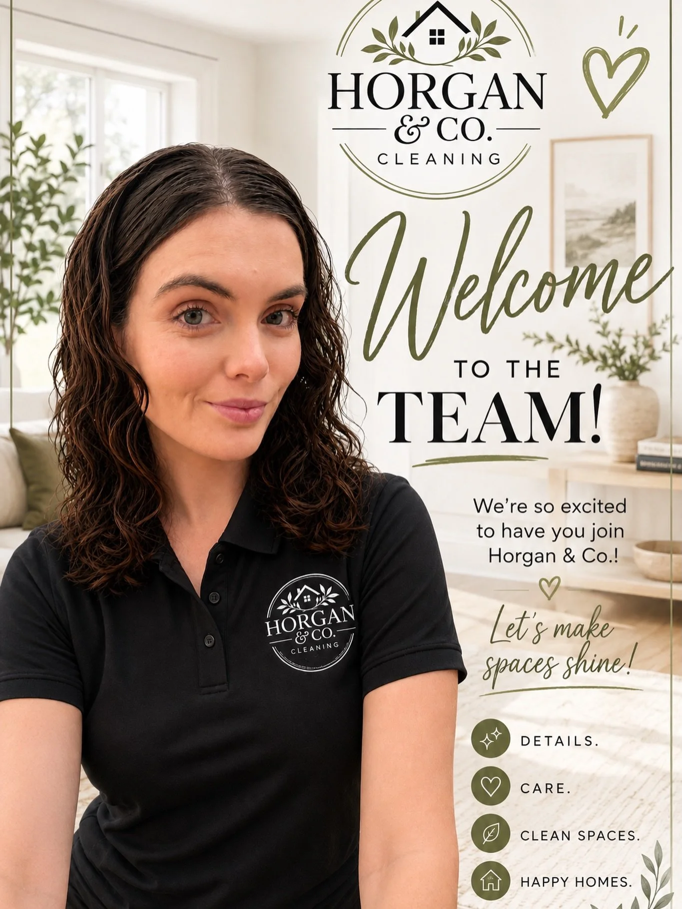 ✨ WELCOME TO THE TEAM ALISSA✨

We&rsquo;re so excited to officially welcome our newest cleaner to Horgan &amp; Co. Cleaning! 🫶🏽🌿

She brings 5+ years of professional cleaning experience to our team, along with such a kind, sweet personality. We&rs