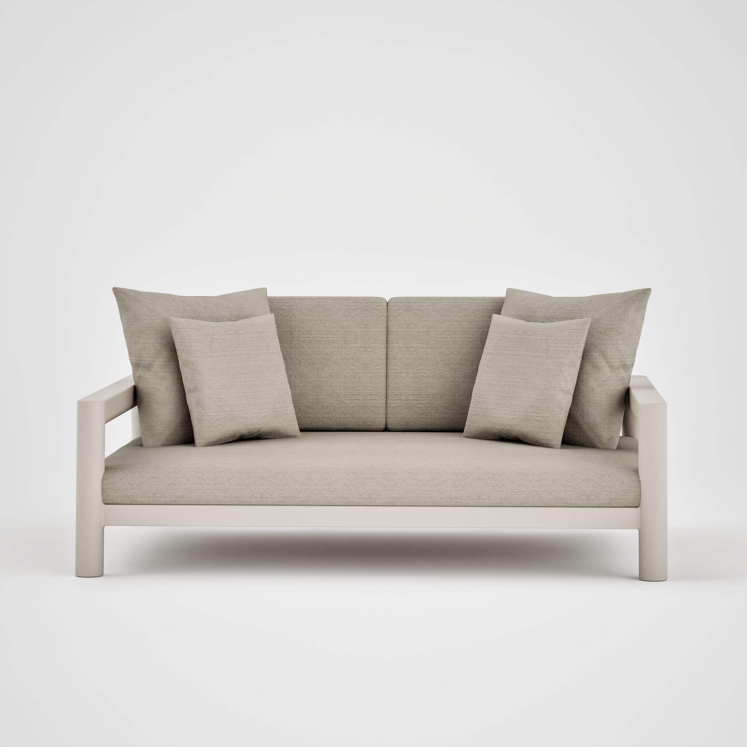 Pebl Tolo 2 Seat Aluminium Outdoor Sofa - FRONT.png