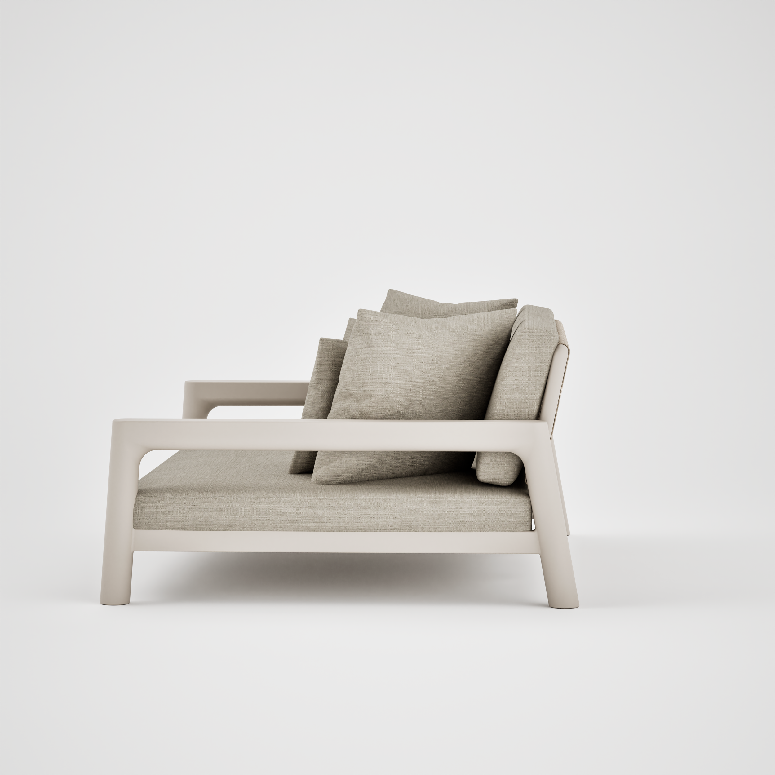 Pebl Tolo 2 Seat Aluminium Outdoor Sofa - SIDE.png
