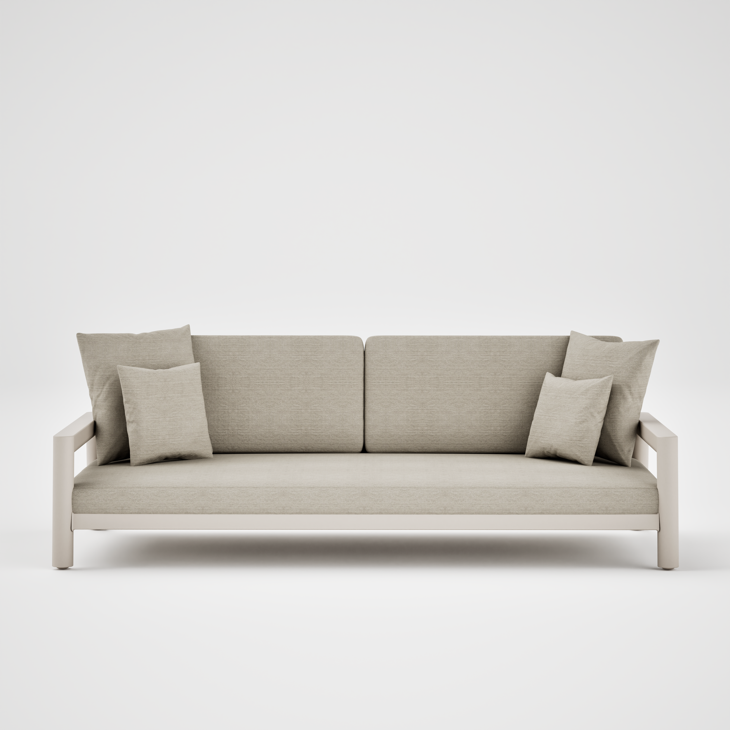 Pebl Tolo 3 Seat Aluminium Outdoor Sofa - FRONT.png