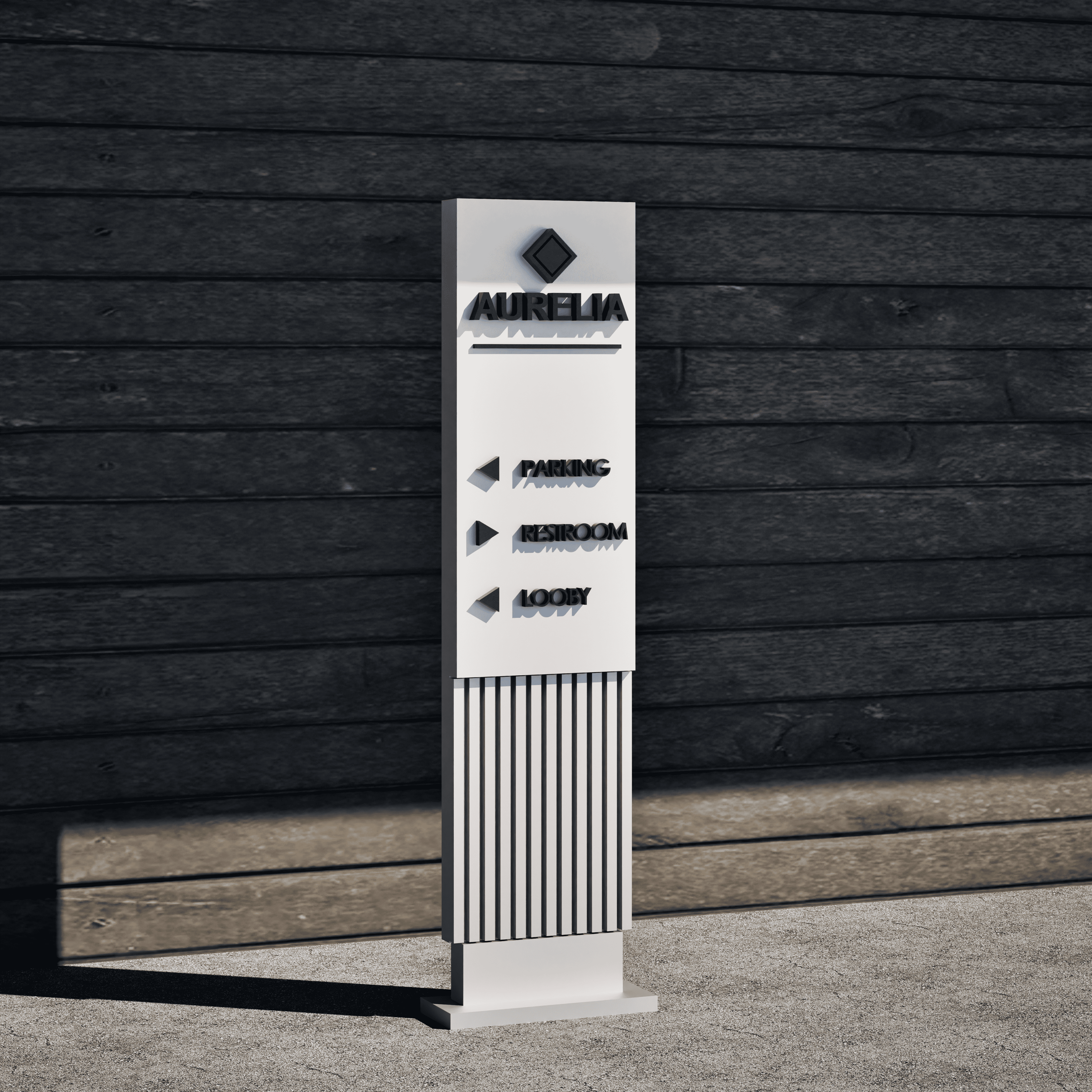 Totem Sign With Box Letter