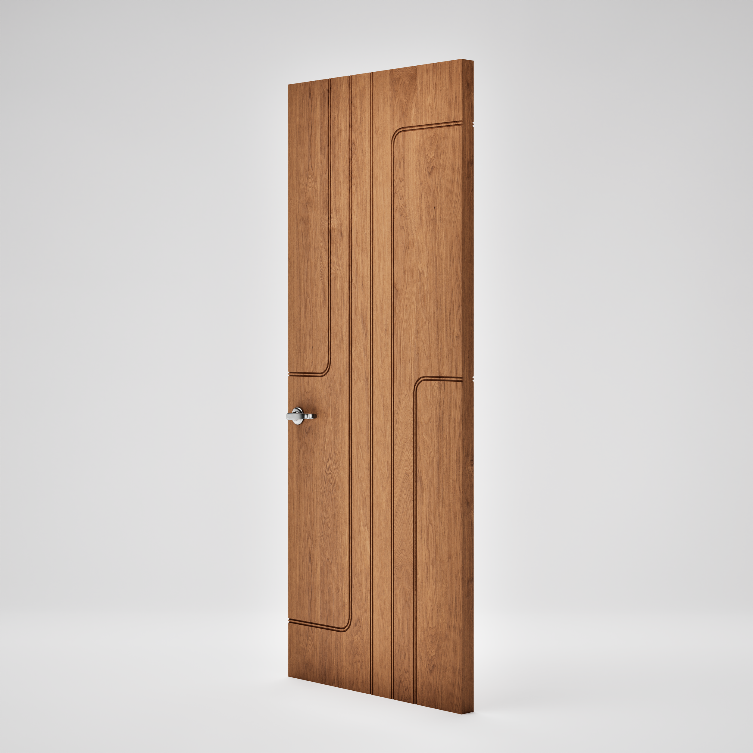 Modern Classic Asymmetric Groove Panel Interior Door M001_Angled Front.png