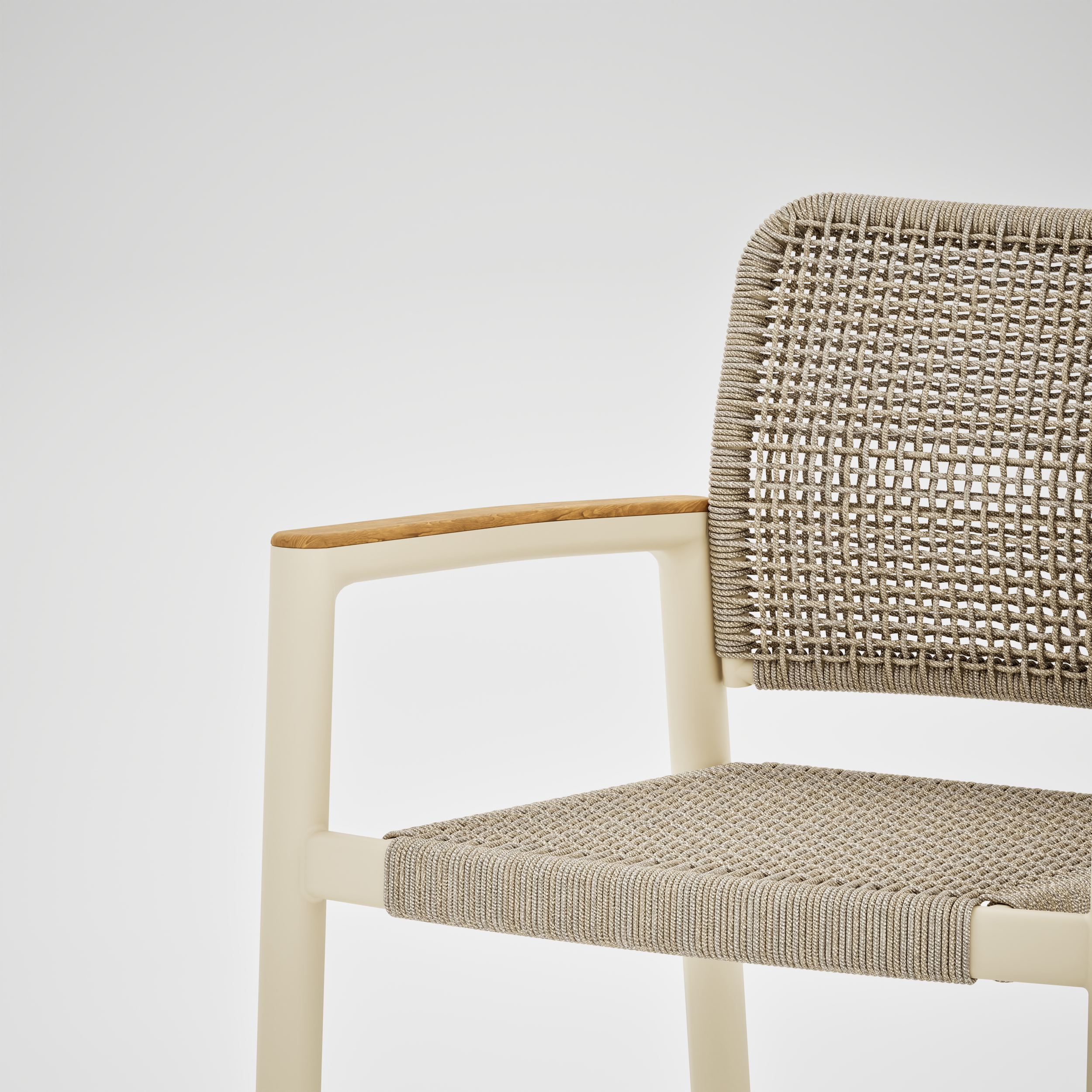 Aluminium Outdoor Armchair + Teak