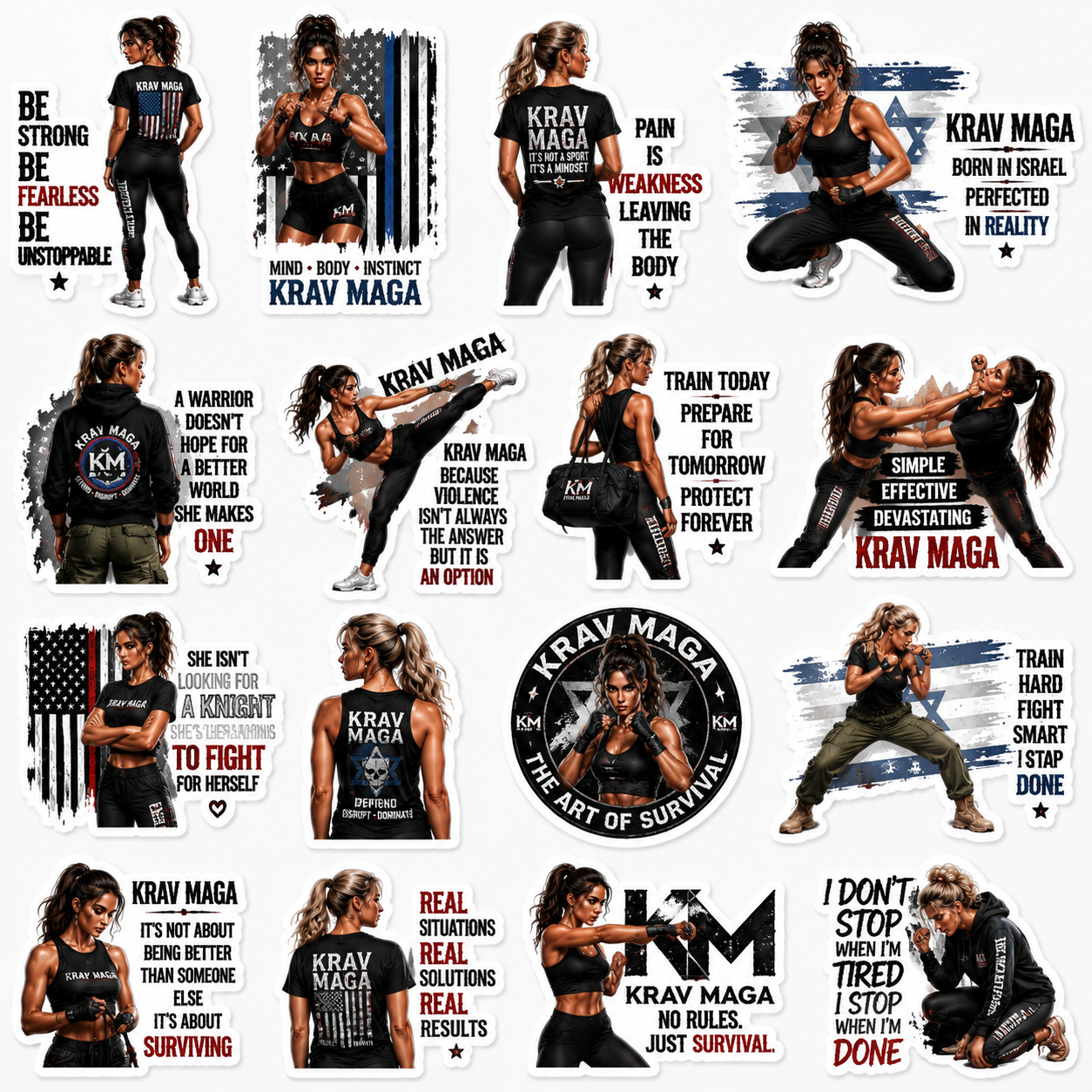 Krav Maga Motivational Sticker Pack