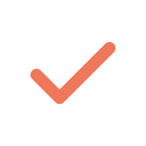 Black background with a large orange checkmark.