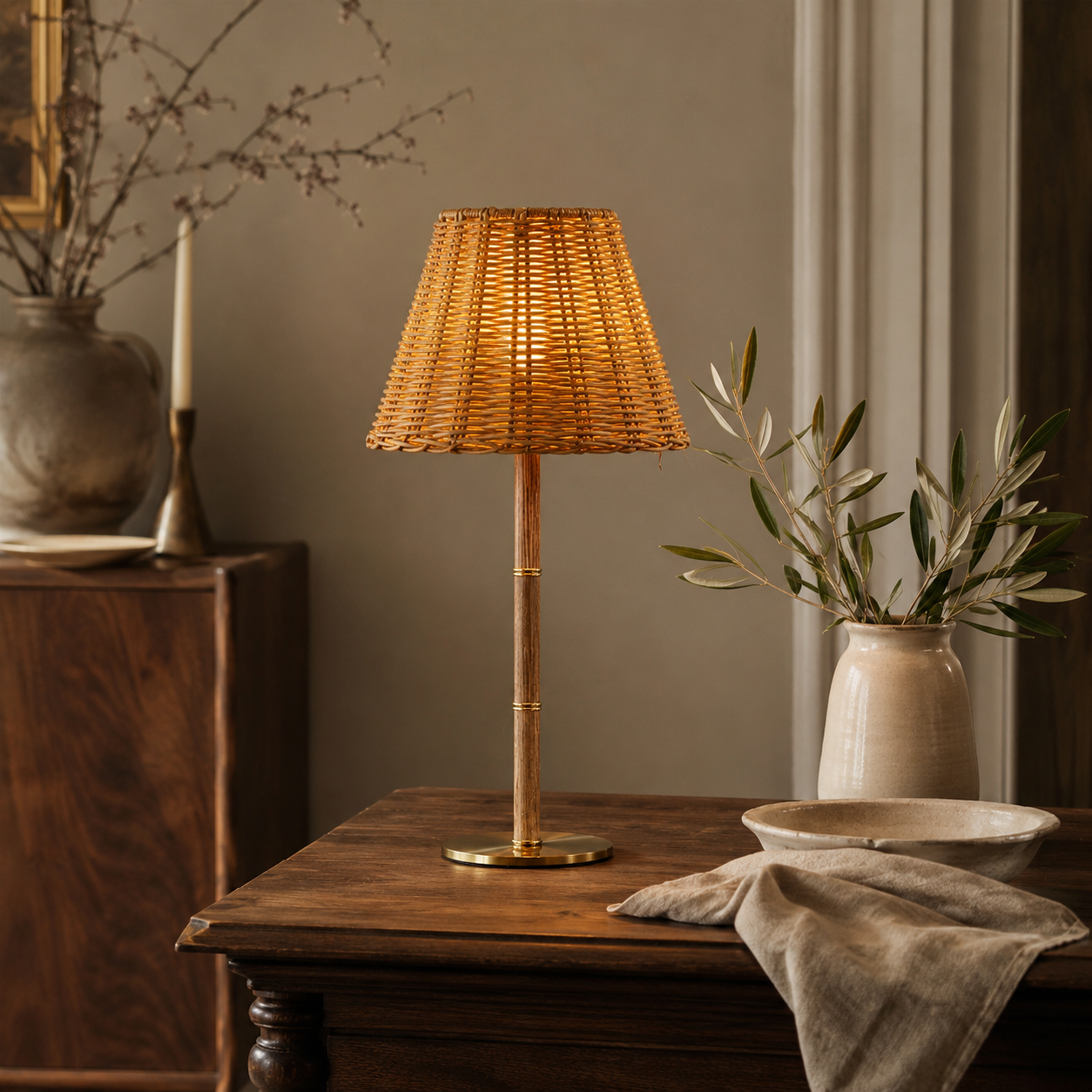 The Burnet Rattan Lamp