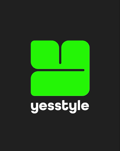 A logo with a green abstract fist symbol on a black background, with the text 'yesstyle' in white underneath.