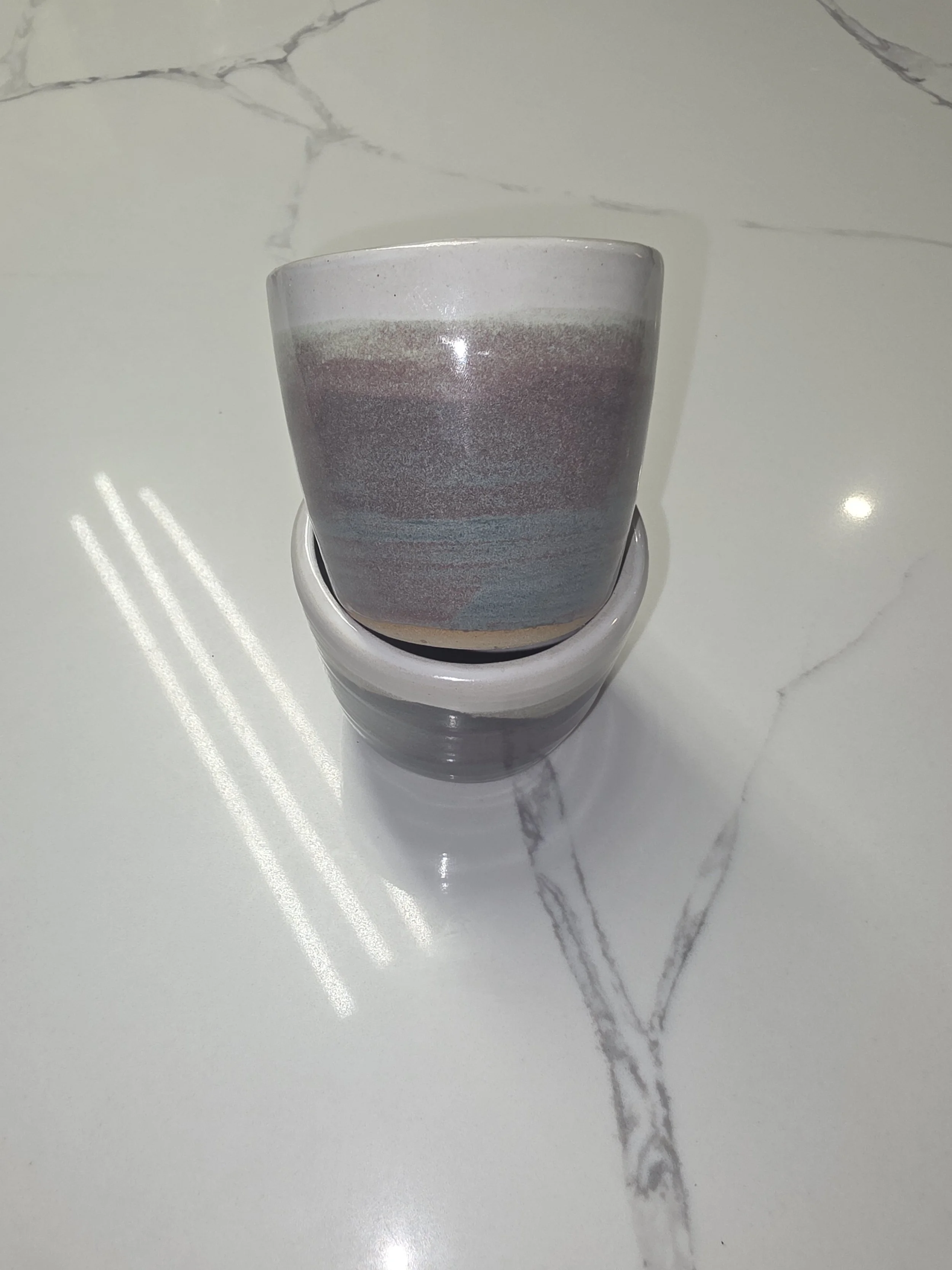 Coffee Cup - blue/grey/green/white
