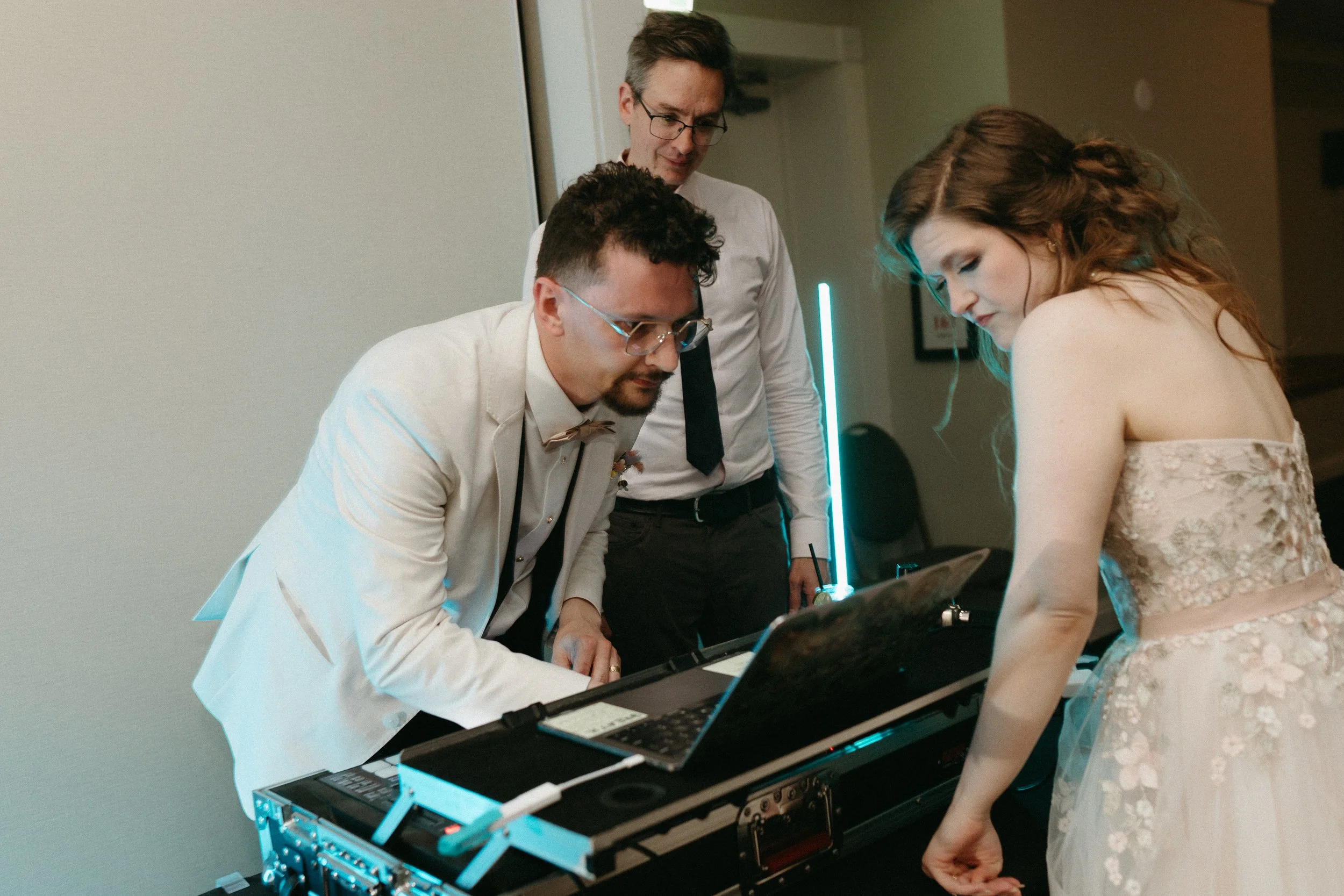 DJ Temperpedic and a bride at a wedding.