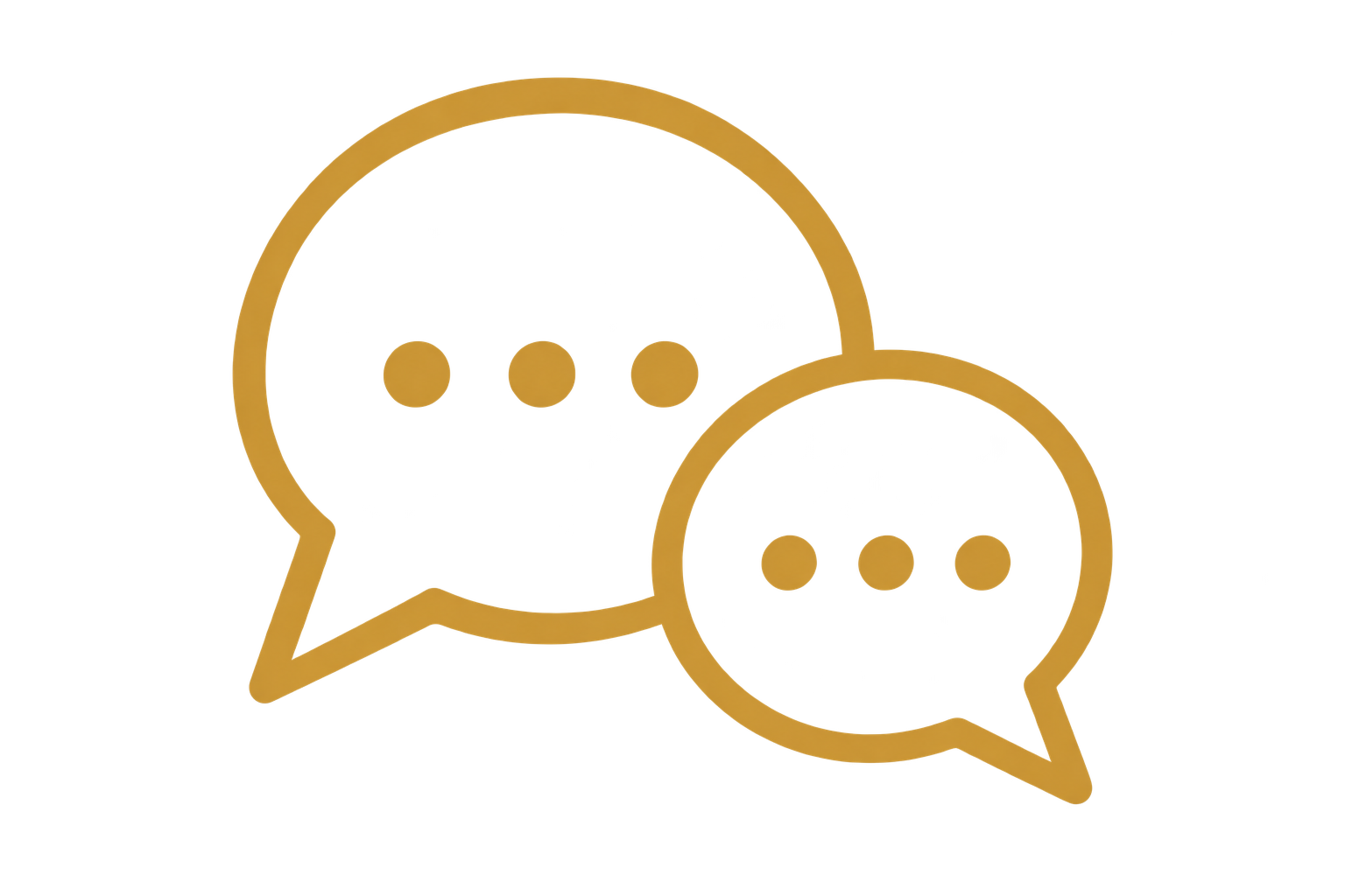 Illustration of two speech bubbles containing circuit symbols, representing communication about technology or electronics.