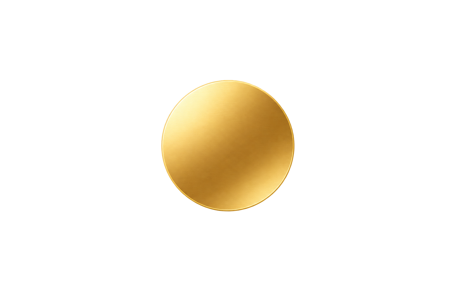 Close-up of a gold-colored cylindrical object with a large circular face, shiny surface, against a black background.