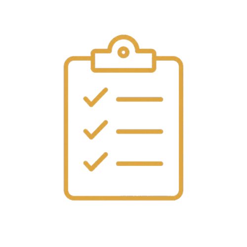 Illustration of a clipboard with three checked items listed.