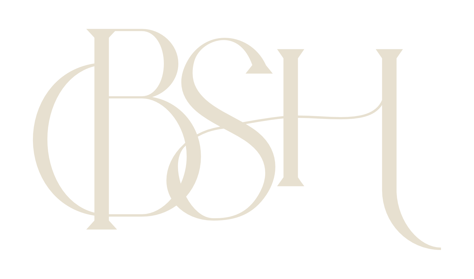 Stylized text spelling 'BOLD' with decorative, overlapping lettering in black and beige.