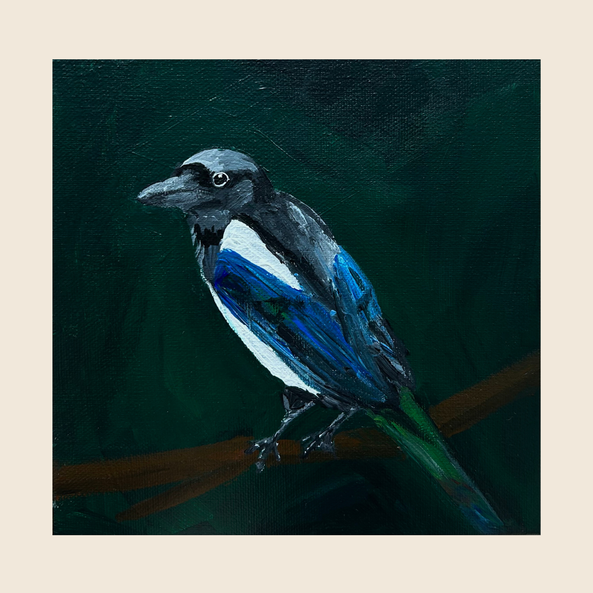 Magpie in Green