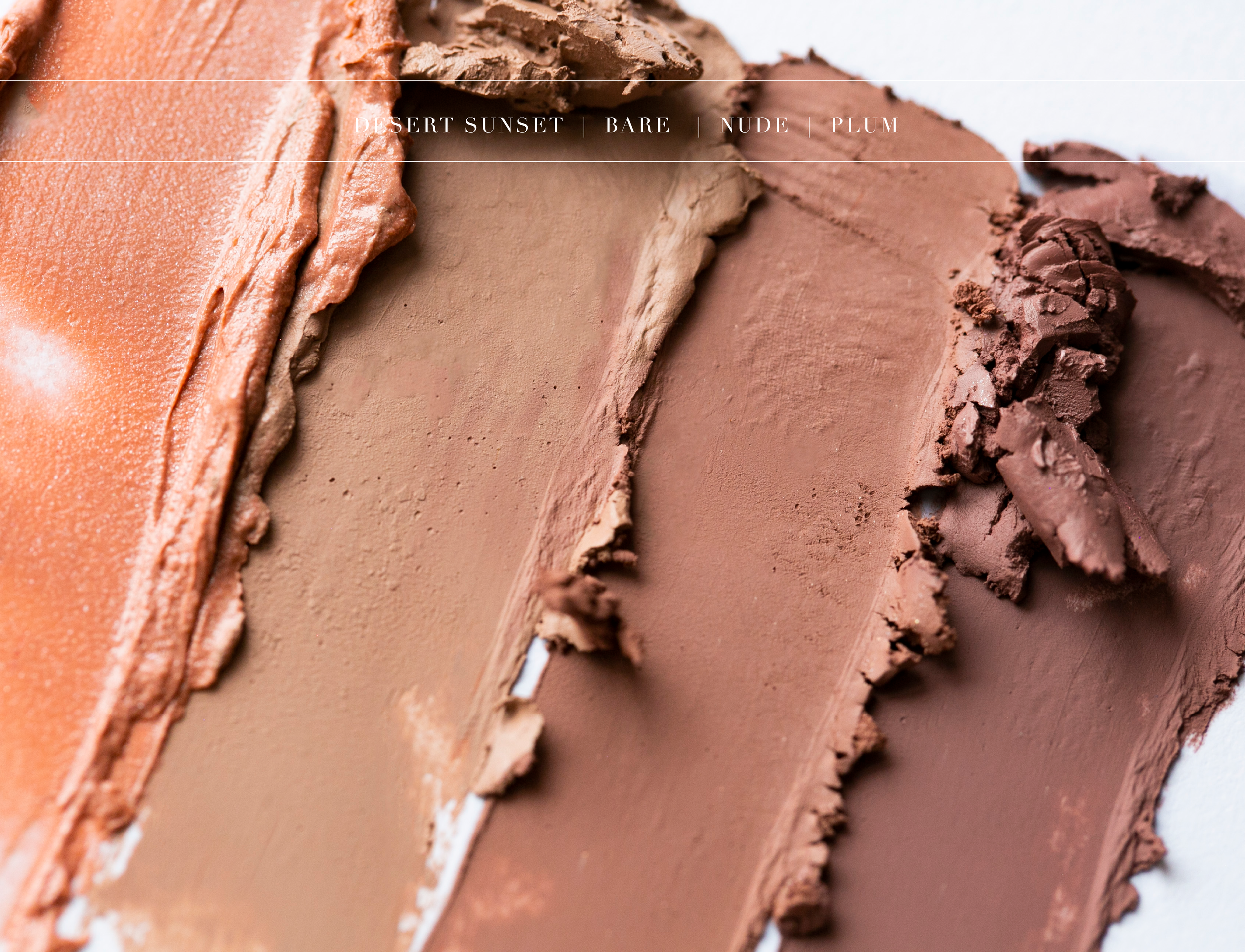 Foundation and bronzer swatches in warm neutral shades, matched to your skin tone at Chrissy Jacobs Esthetics