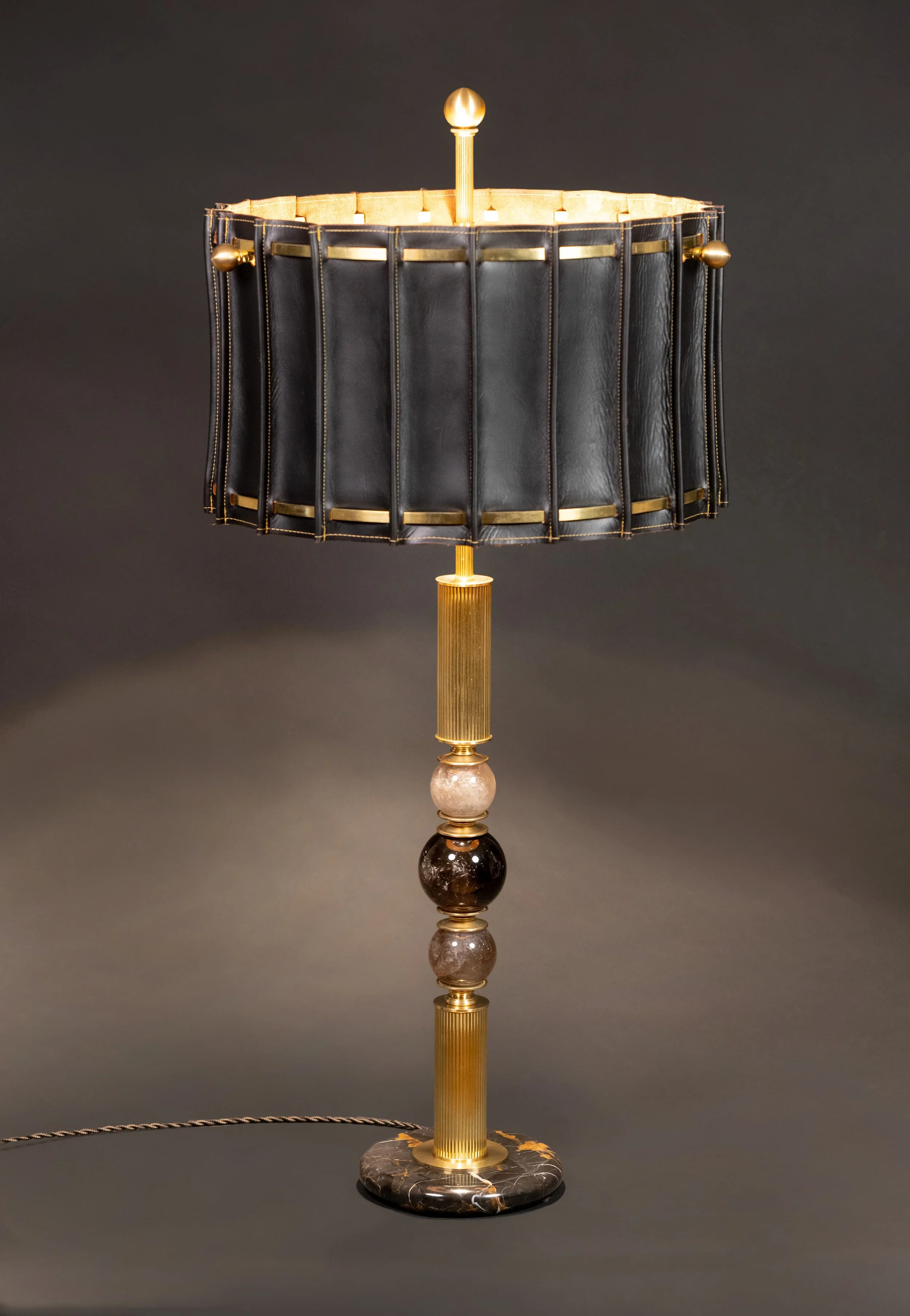 Fluted Brass and Leather