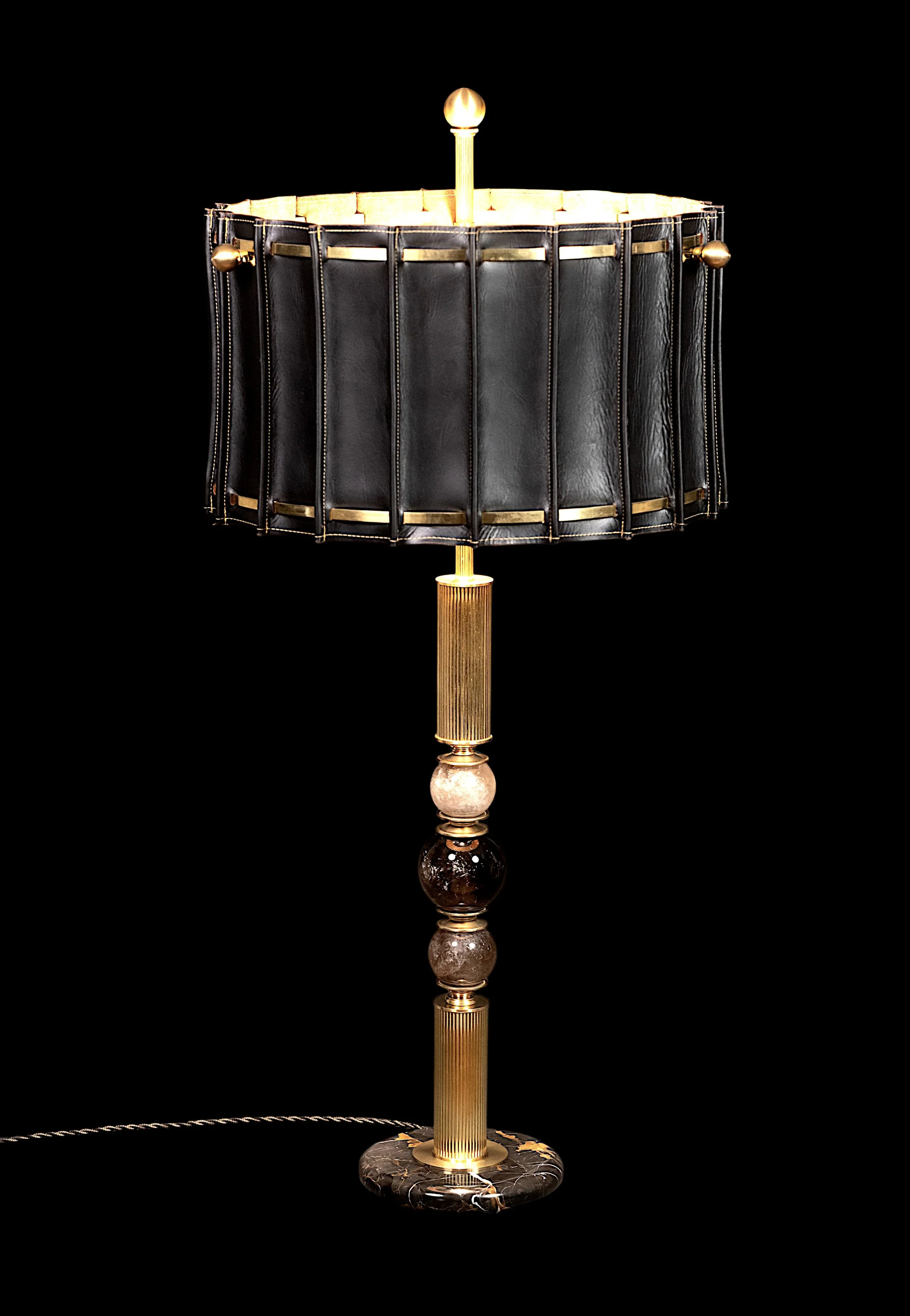 Fluted Brass and Leather