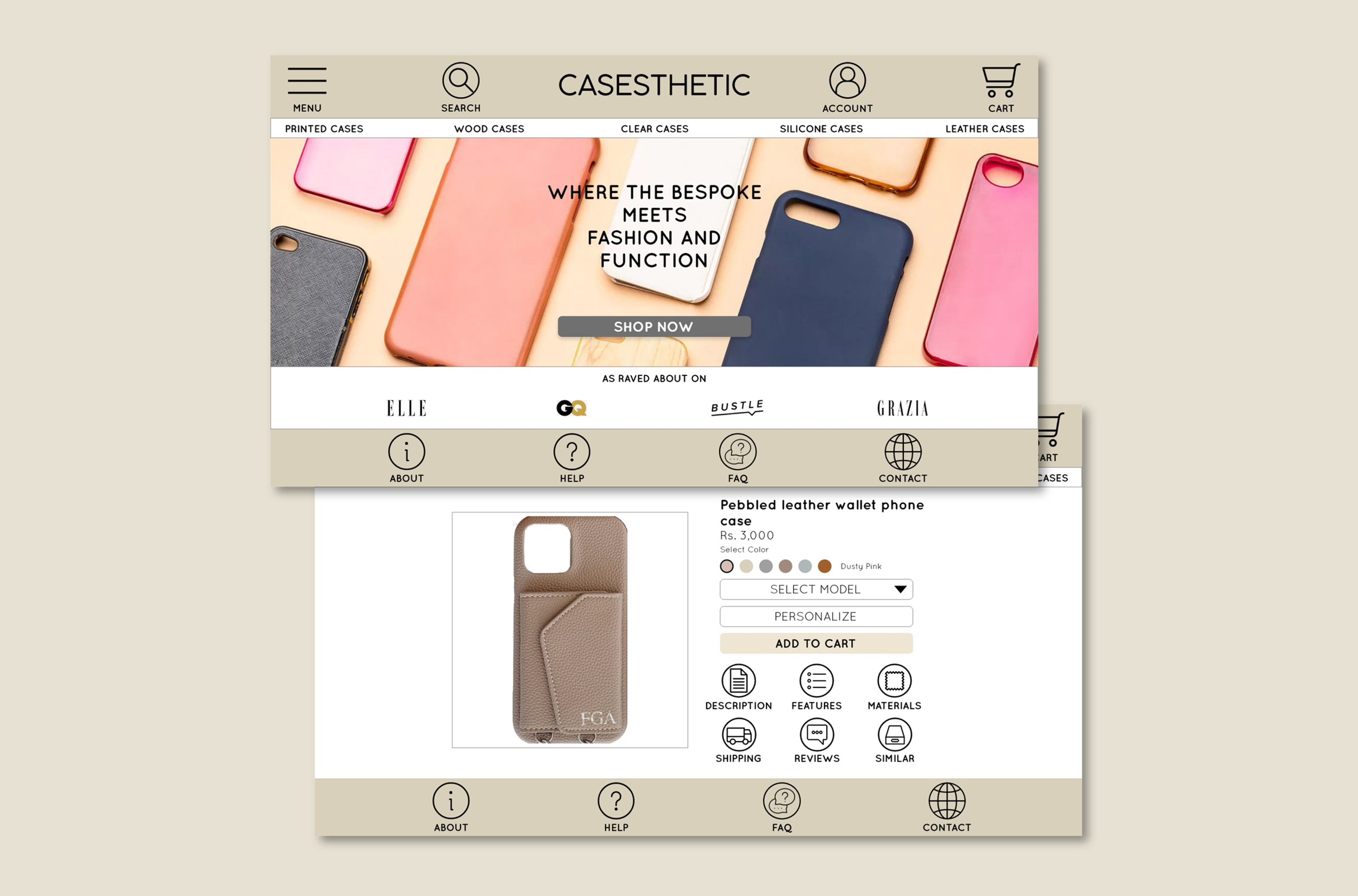 CASESTHETIC Custom Phone Case Website