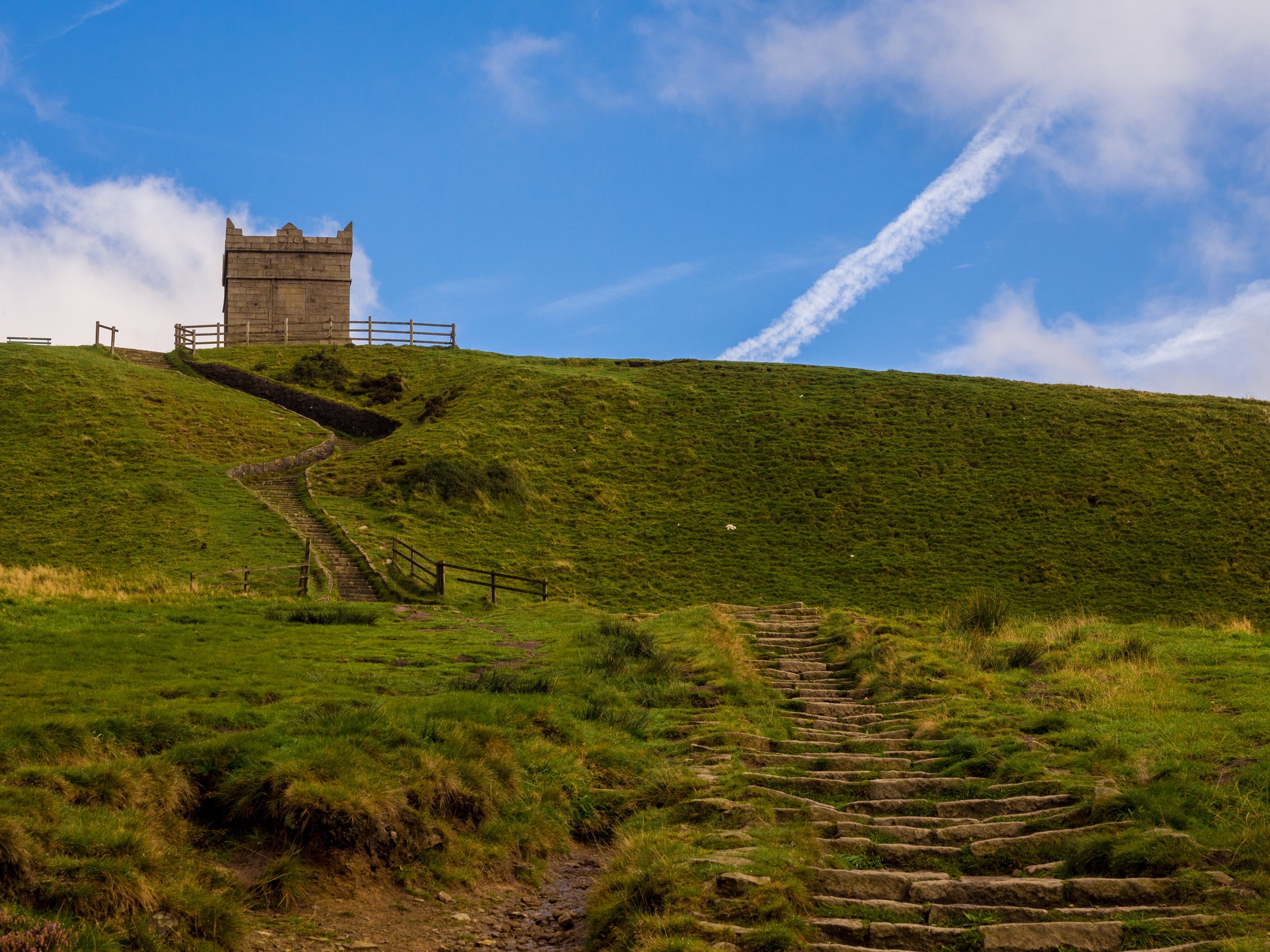Rivington Pike on a sunny day.