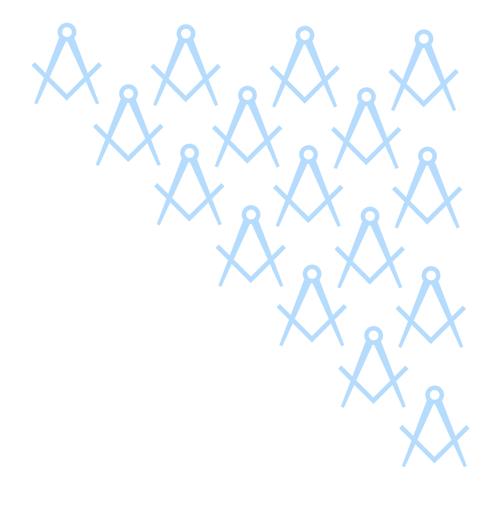 Multiple blue geometric snowflake icons arranged in a pattern on a black background.