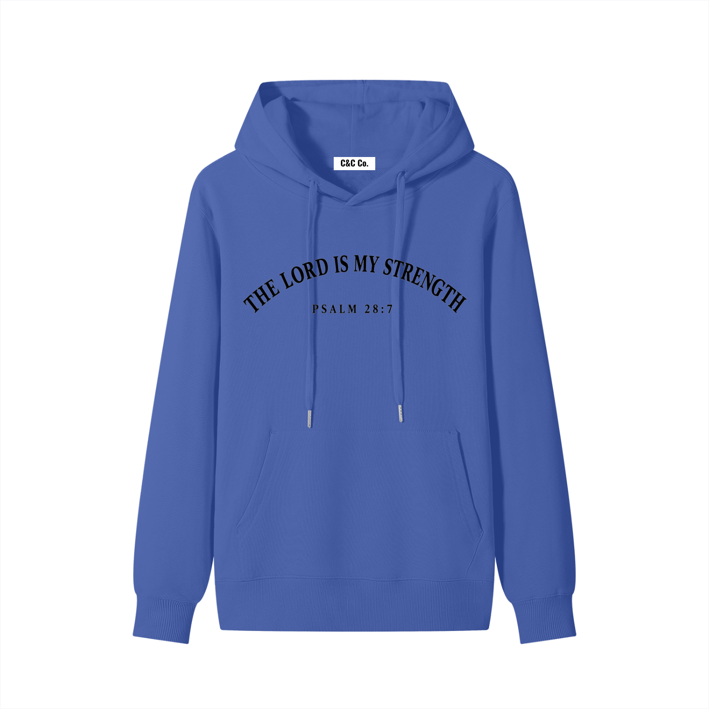 Classic Unisex Cotton Hoodie The Lord Is My Strength Black Text