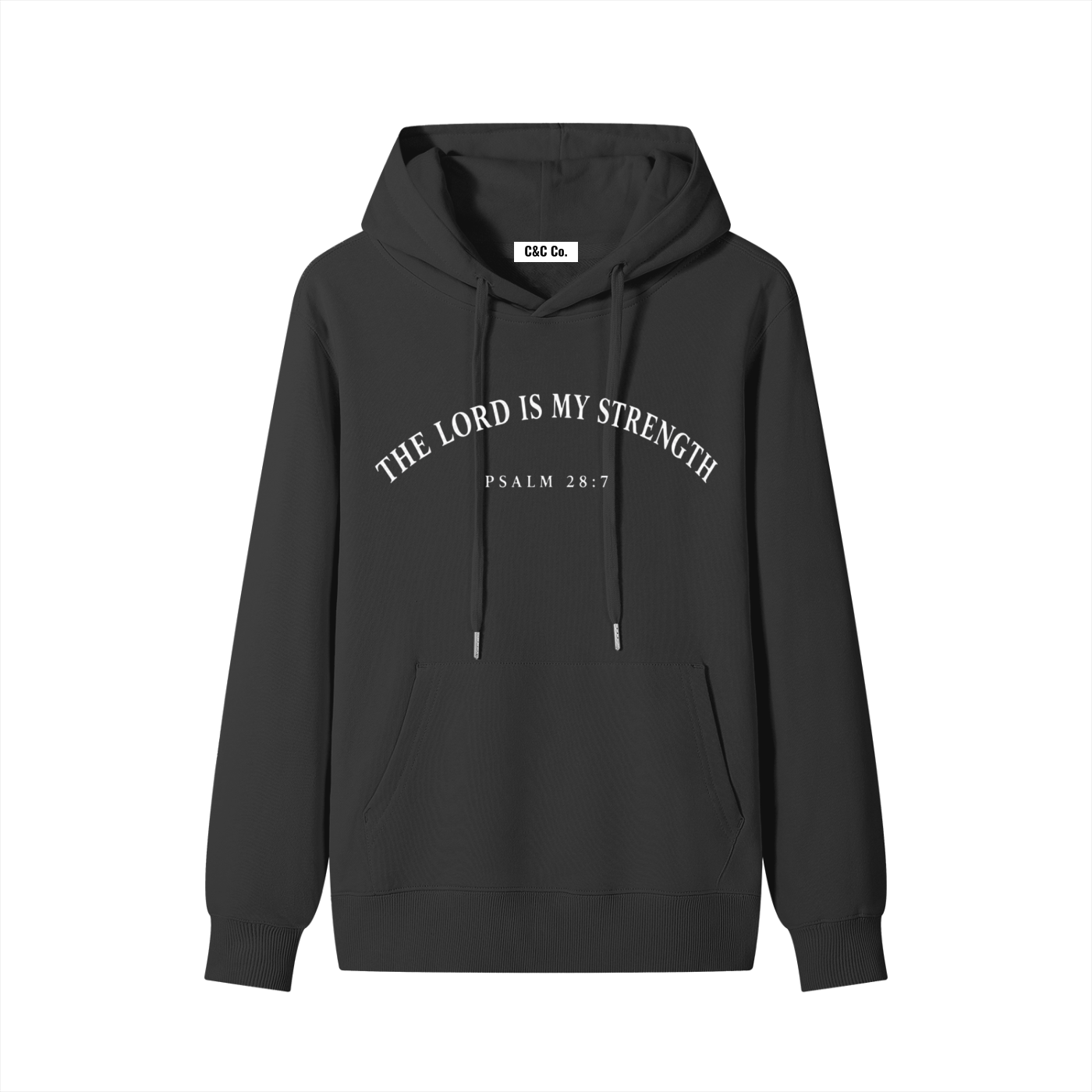 Classic Unisex Cotton Hoodie The Lord Is My Strength White Text
