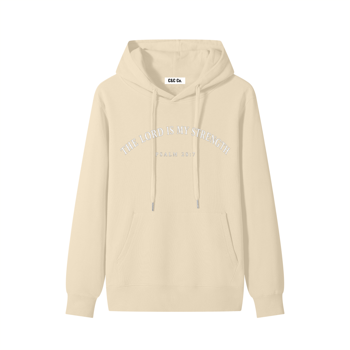 Classic Unisex Cotton Hoodie The Lord Is My Strength White Text