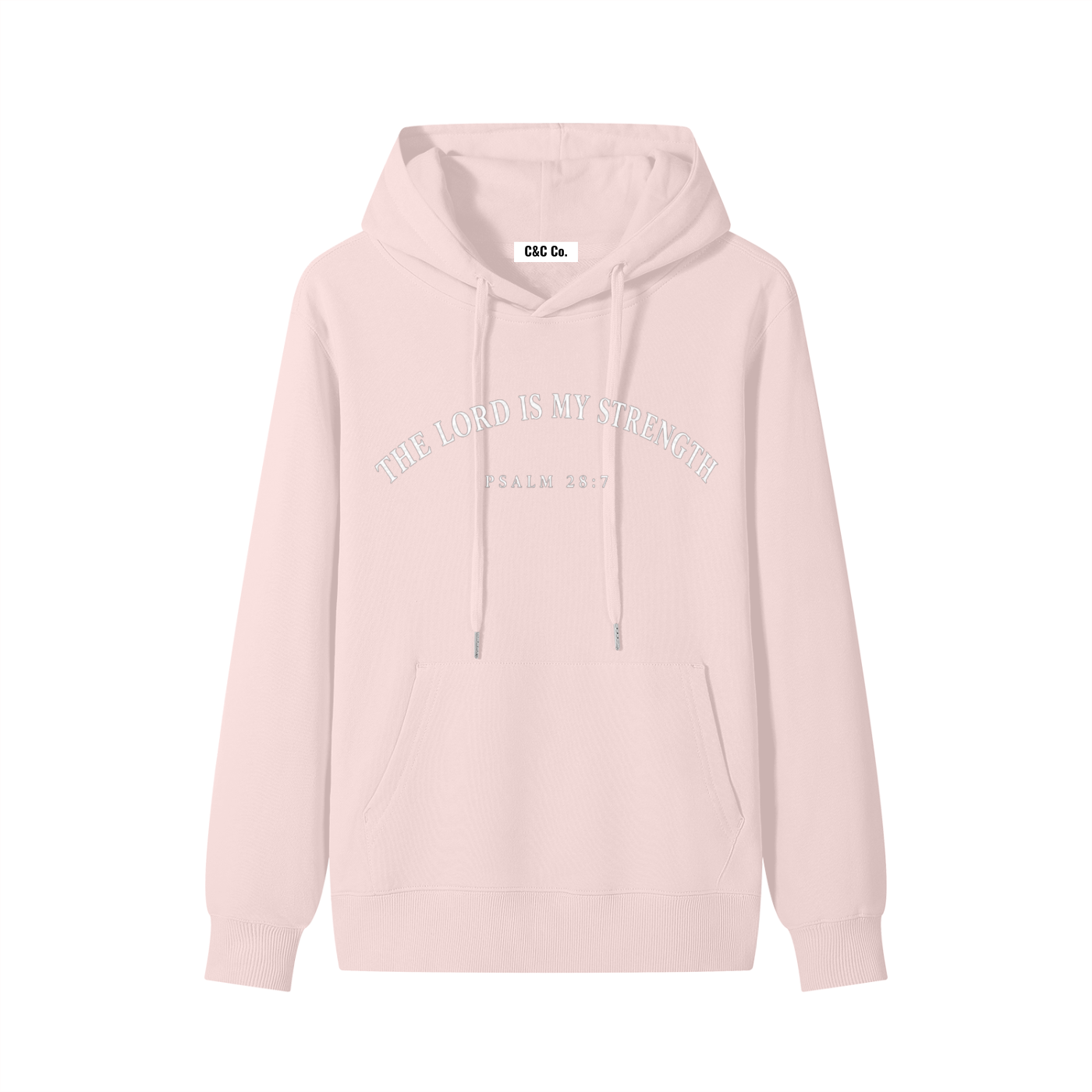 Classic Unisex Cotton Hoodie The Lord Is My Strength White Text