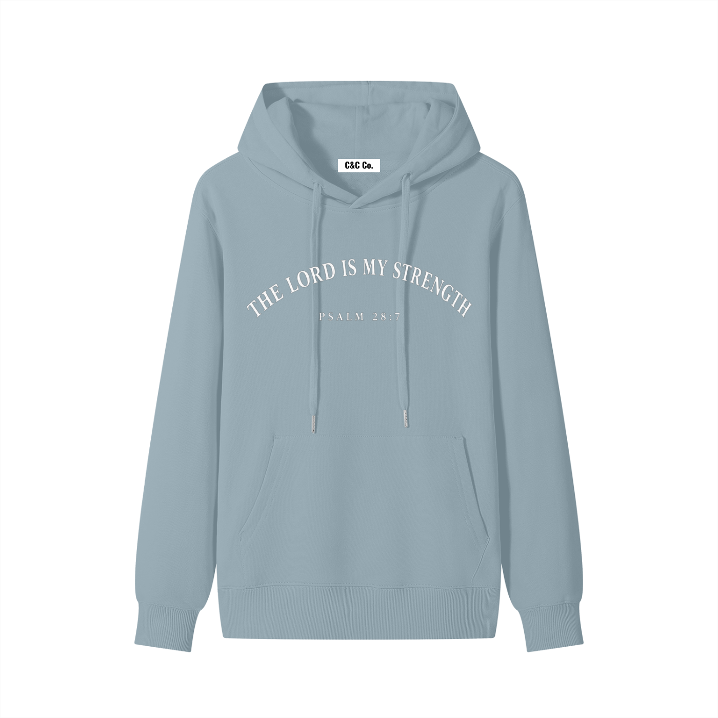 Classic Unisex Cotton Hoodie The Lord Is My Strength White Text