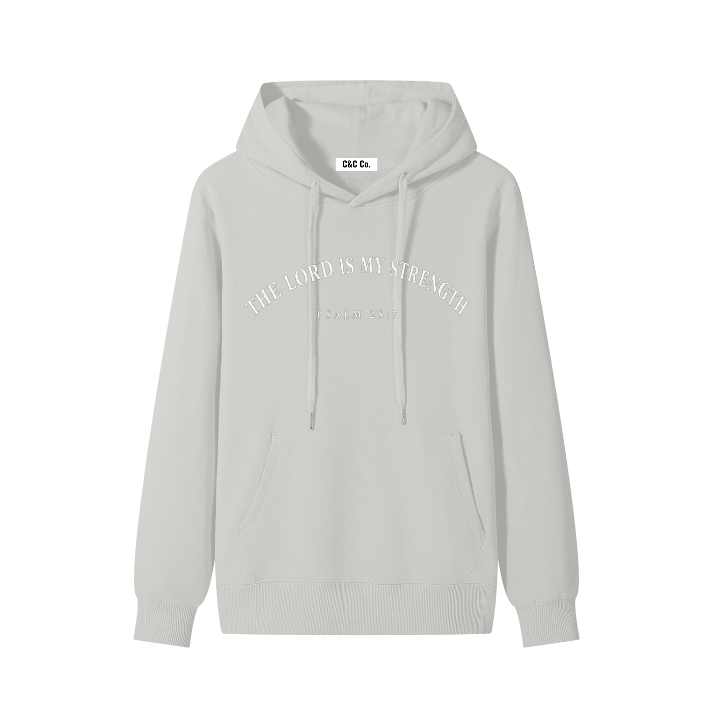 Classic Unisex Cotton Hoodie The Lord Is My Strength White Text