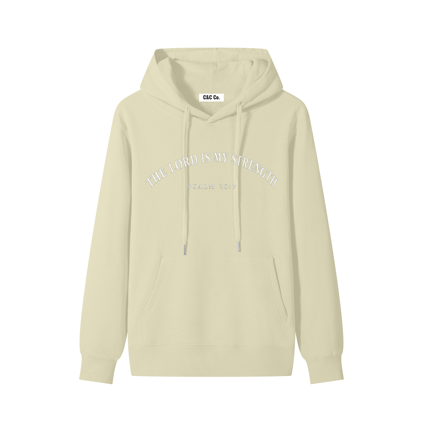 Classic Unisex Cotton Hoodie The Lord Is My Strength White Text