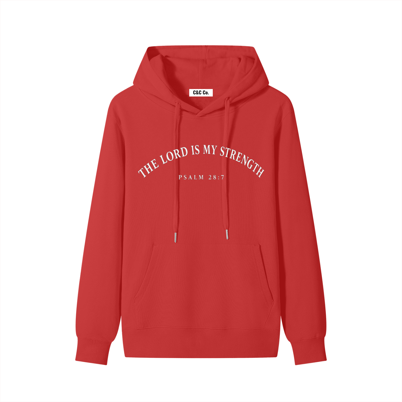 Classic Unisex Cotton Hoodie The Lord Is My Strength White Text