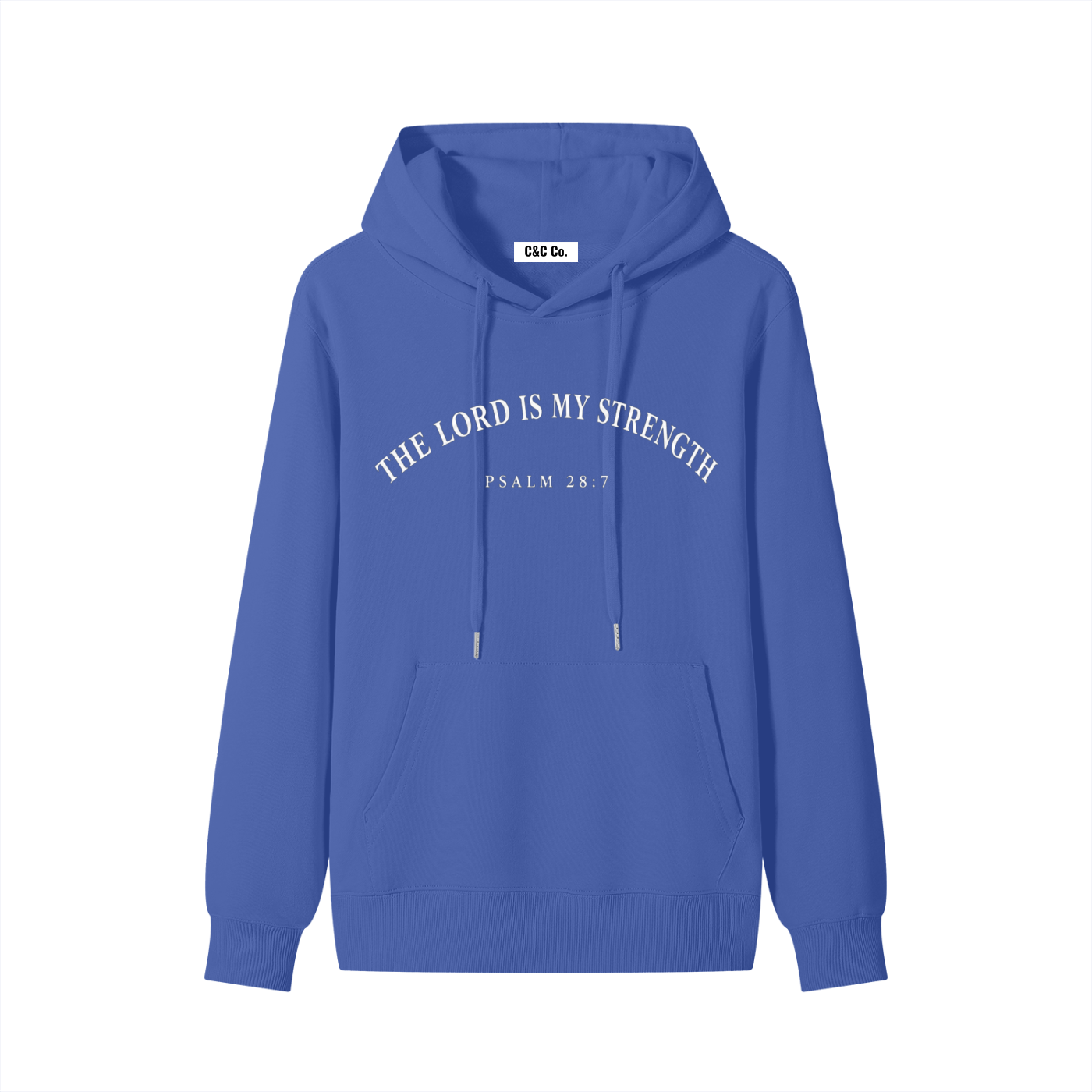 Classic Unisex Cotton Hoodie The Lord Is My Strength White Text