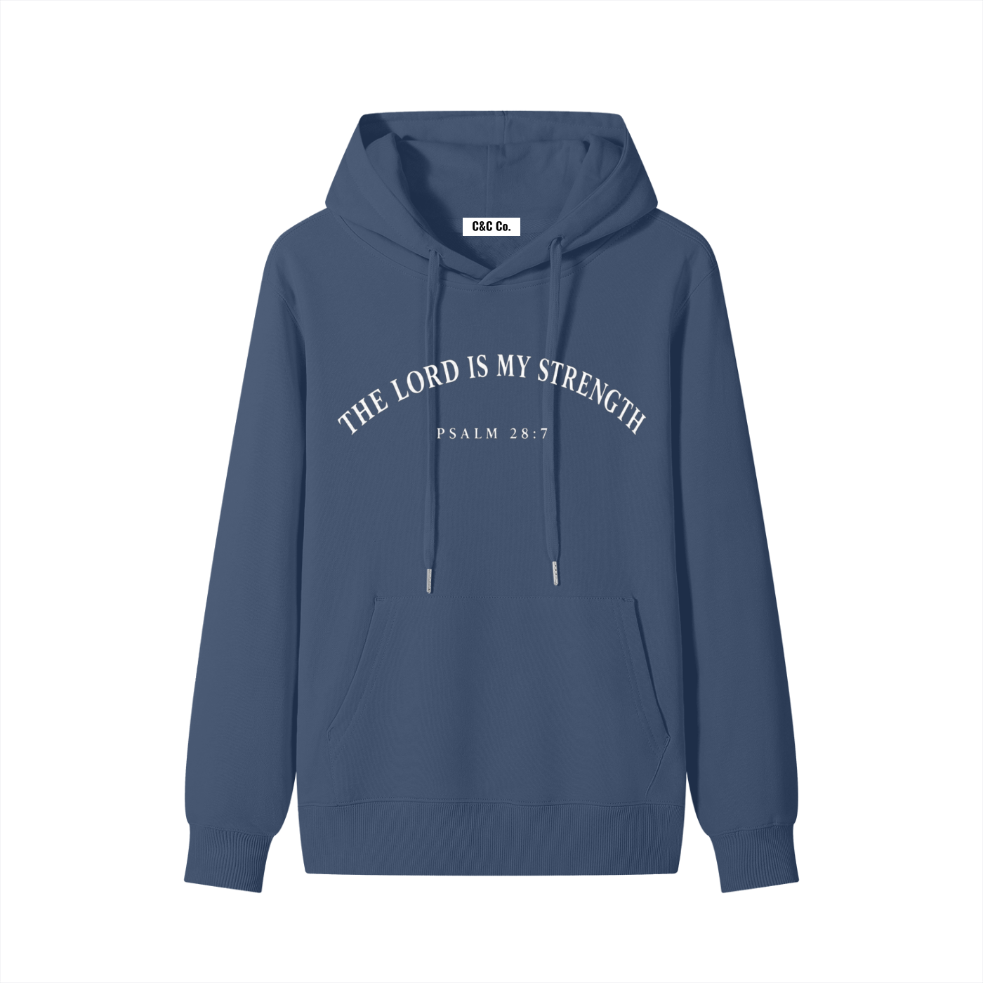 Classic Unisex Cotton Hoodie The Lord Is My Strength White Text