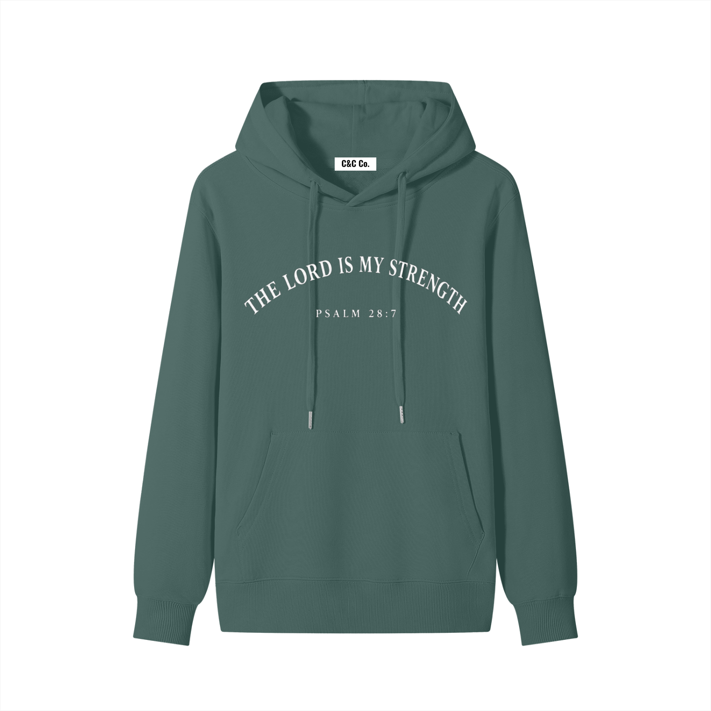Classic Unisex Cotton Hoodie The Lord Is My Strength White Text