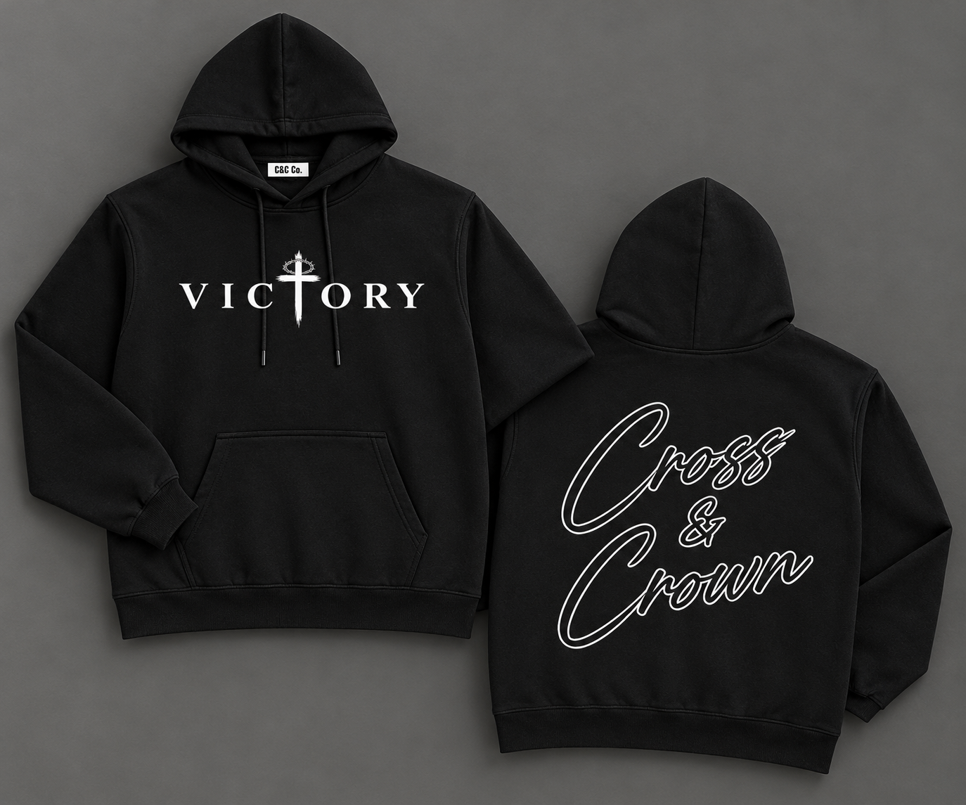 Relaxed Fit Hoodie Black Victory