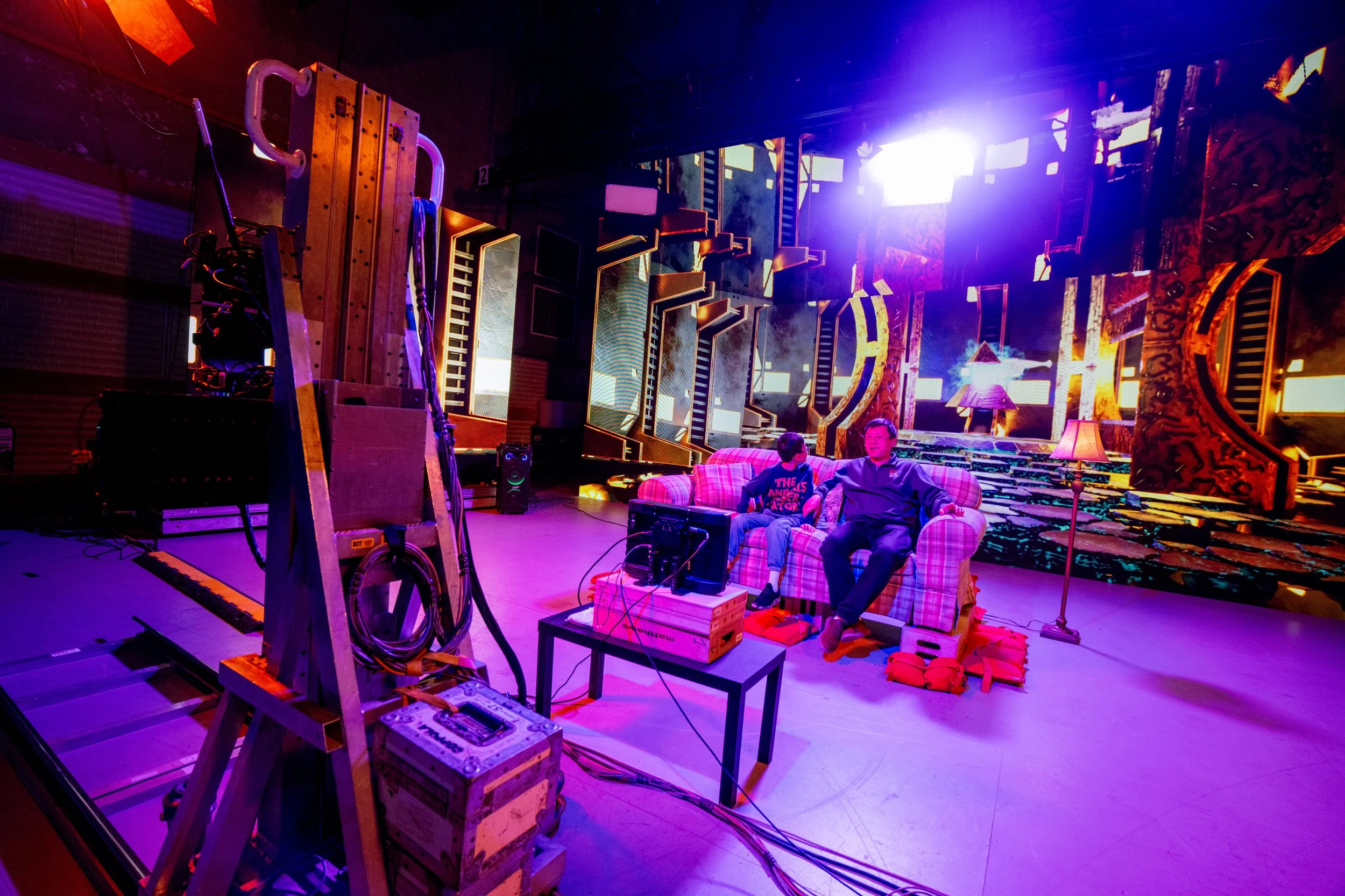 Visitors experience an immersive virtual production space at the RIT Magic Spell Studios at Imagine RIT an event on campus April 25, 2026