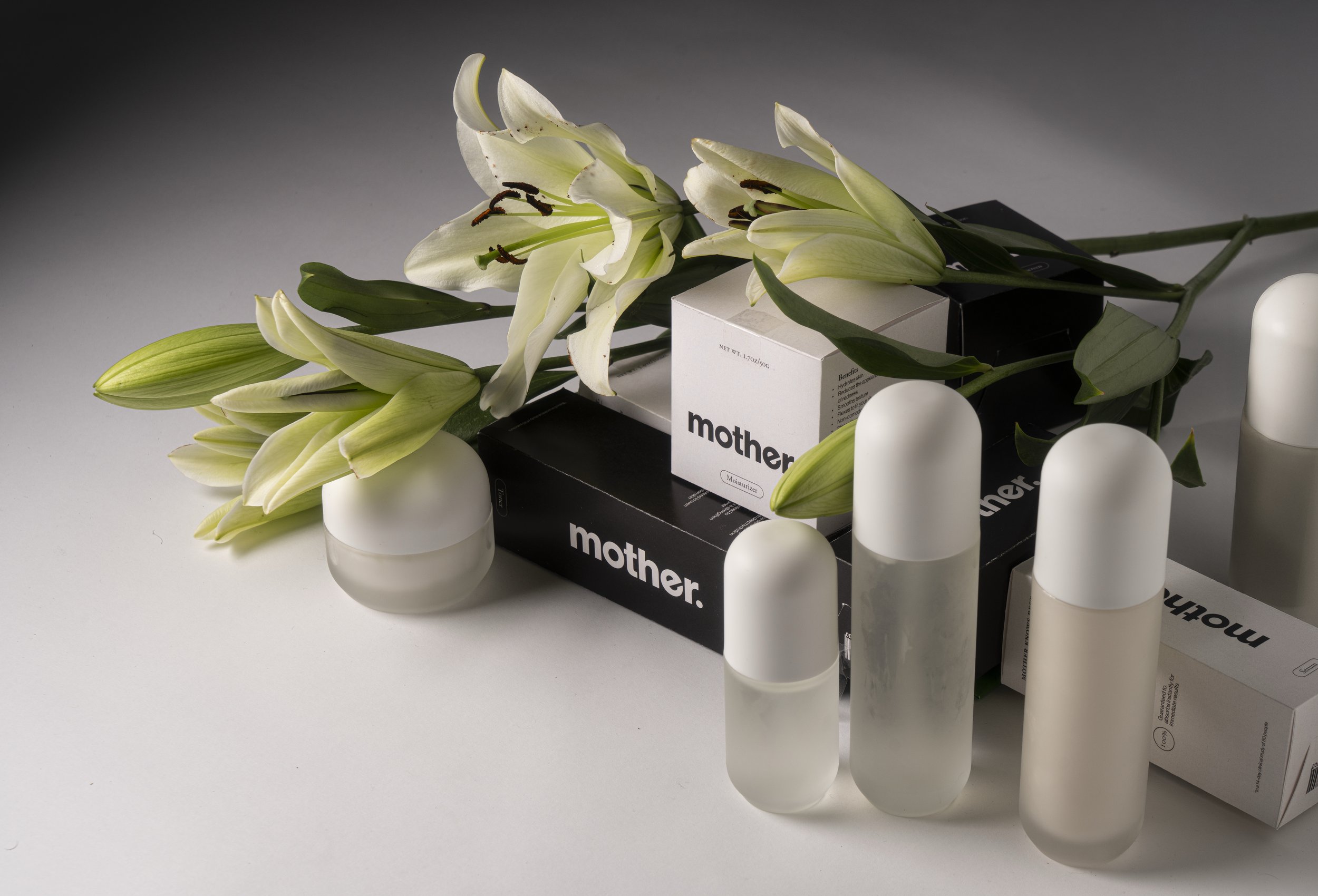 Products created by an RIT student Sevinch Abdullayeva are staged in a still life for her final project.