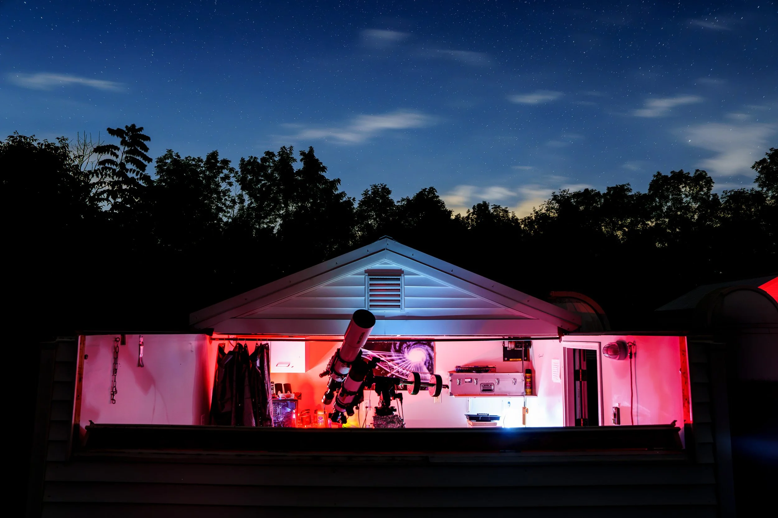 James Bossert, a deaf amateur astronomer aims a solar telescope towards the lunar eclipse on August 28, 2026 at the Max Farash Community Observatory in Ionia, New York