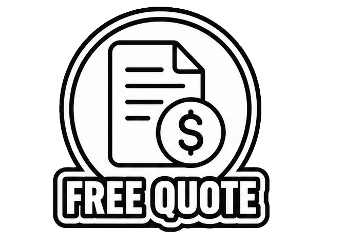 An icon featuring a document with a dollar sign in a circle, along with the text 'FREE QUOTE' below.