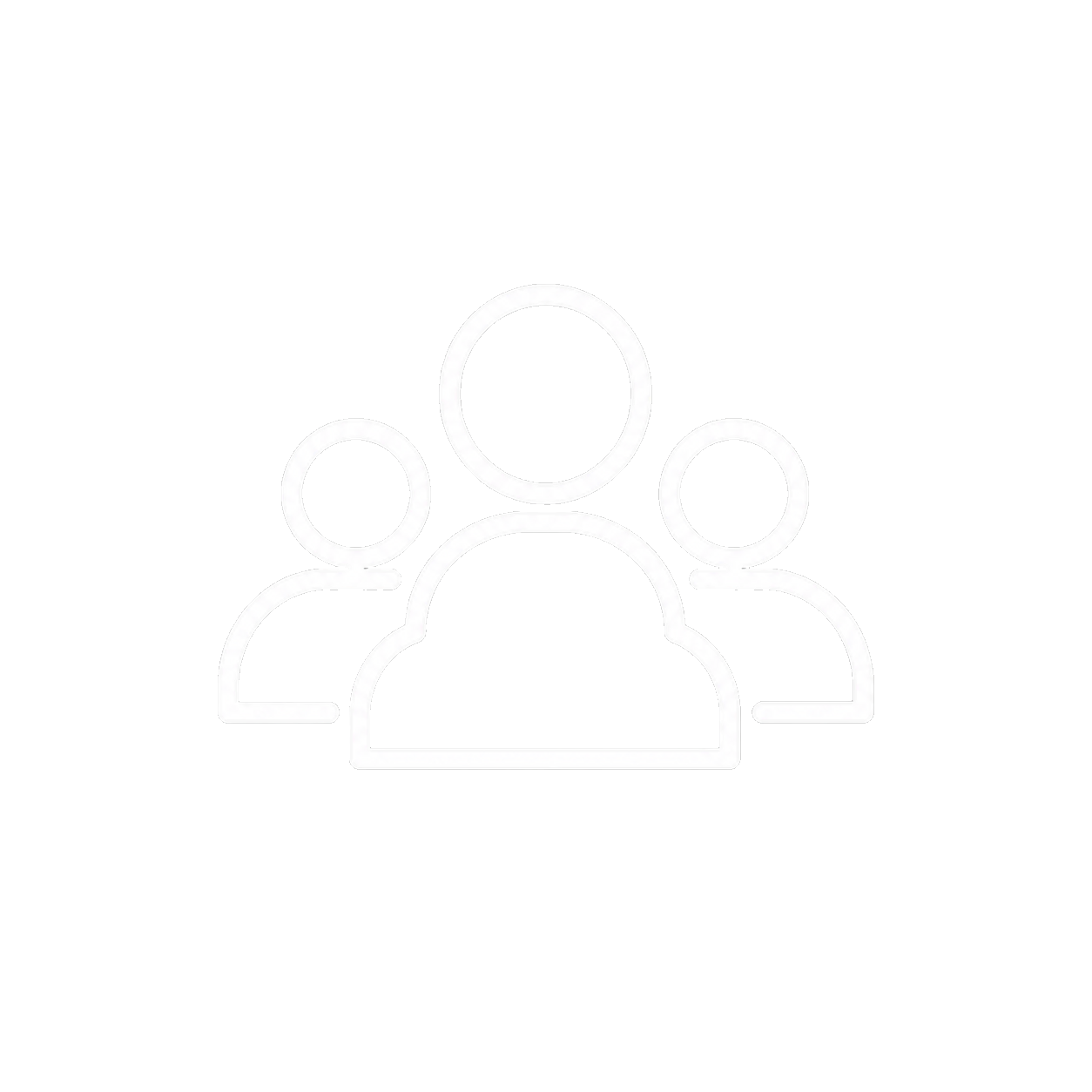 Icon showing three outline figures representing a group of people.