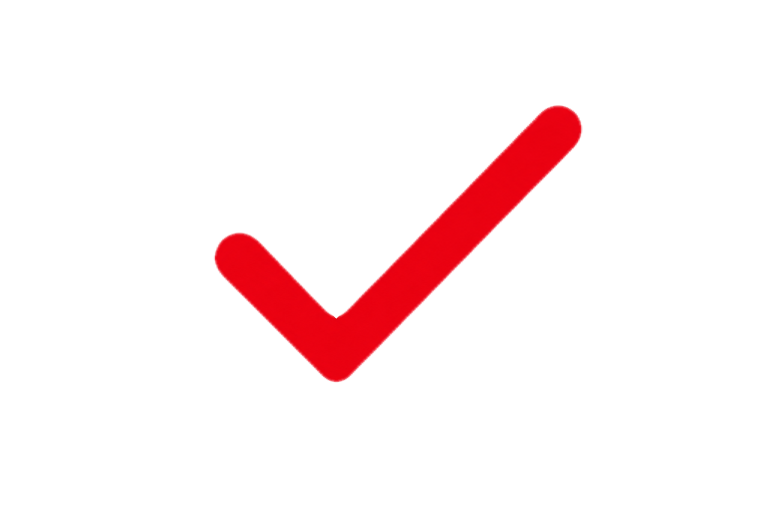 A large red checkmark over a black background.