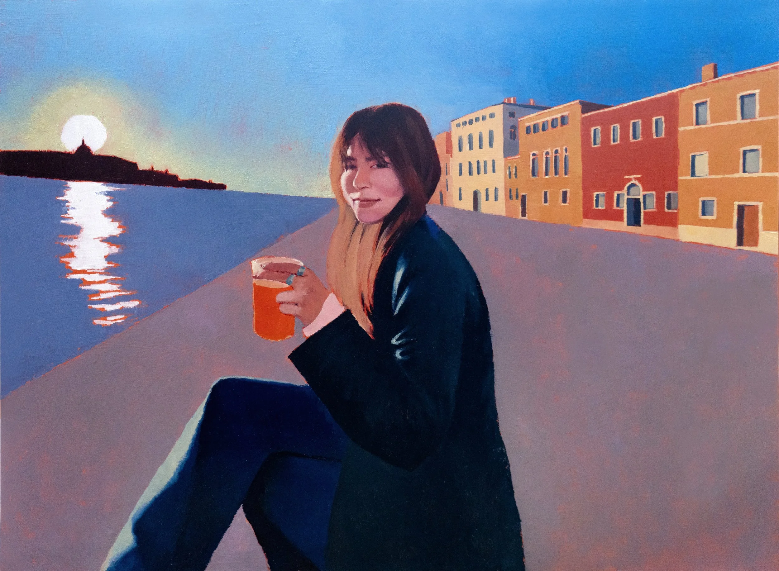 "Aperol Spritz," 2026, oil on board, 24"x18"